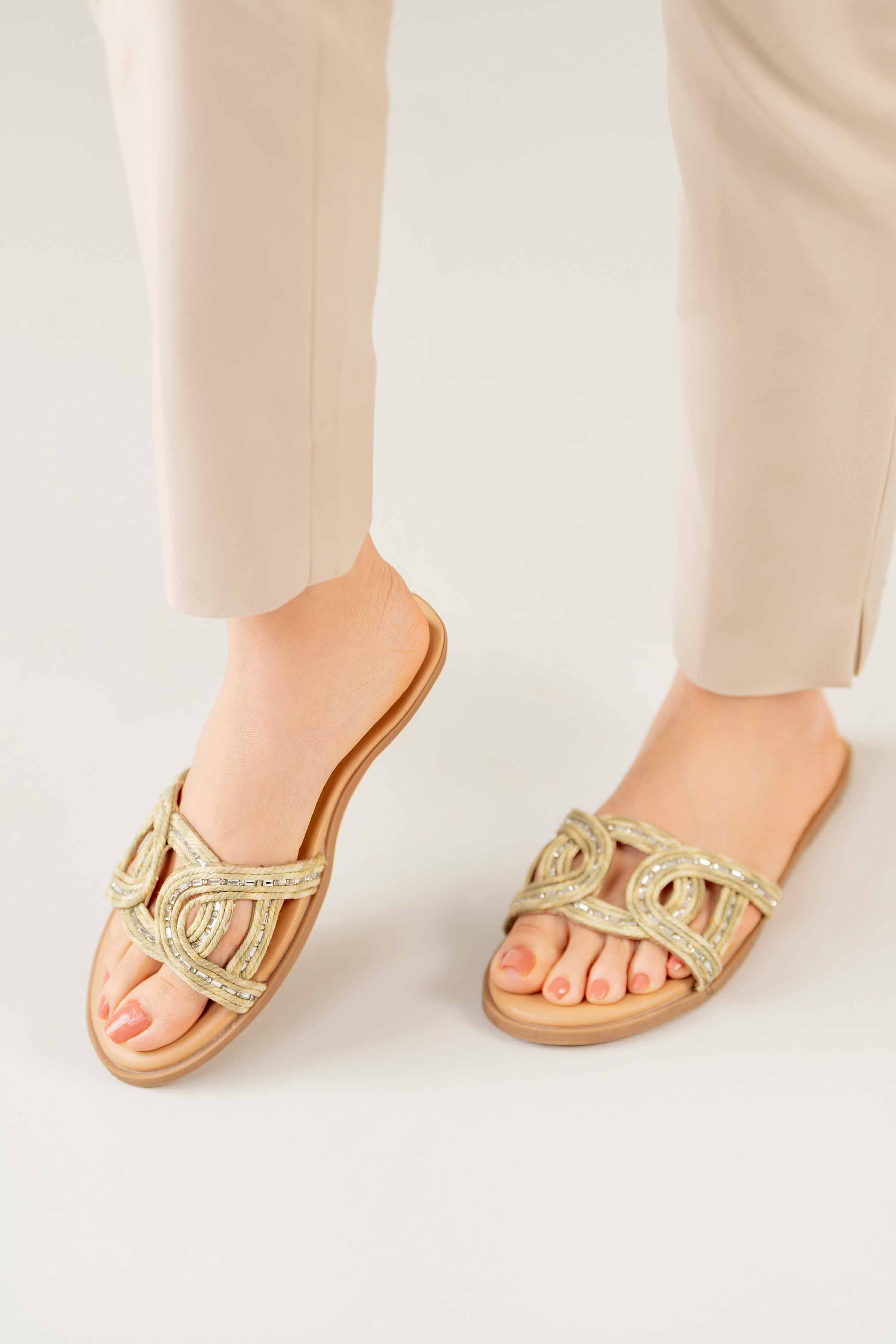 Light Green Chappal-440622904 for Women - Fashion Collection | Nishat | Shop Online