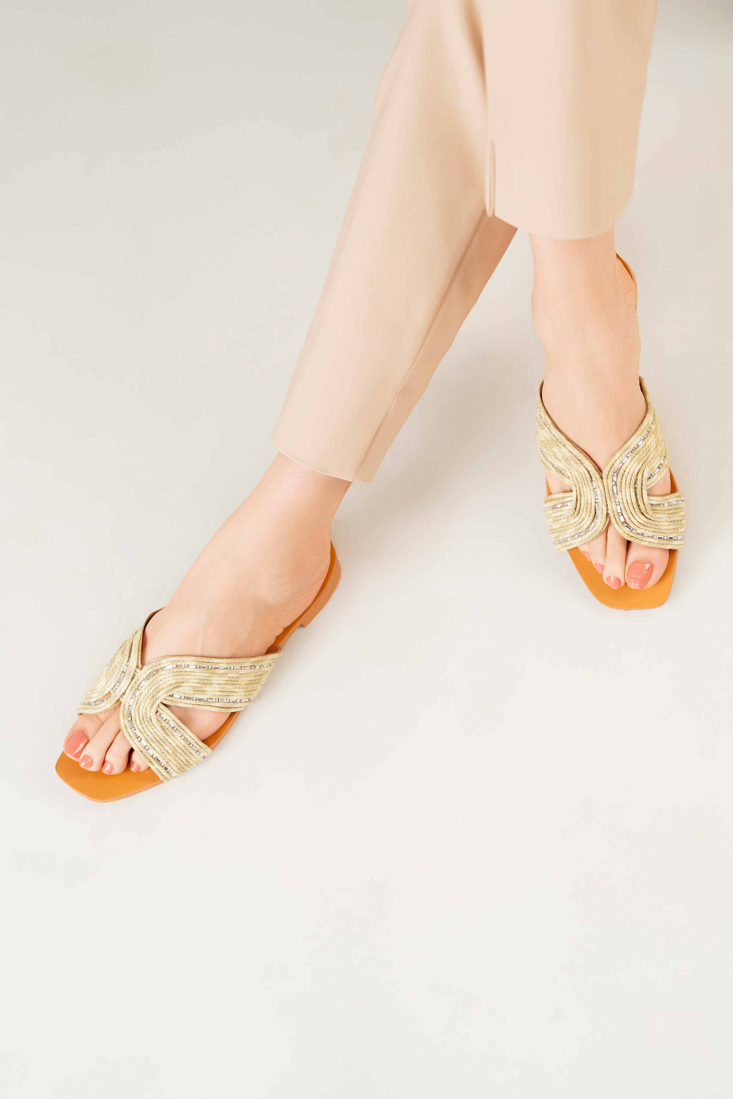 Light Green Chappal-440702904 for Women - Fashion Collection | Nishat | Shop Online