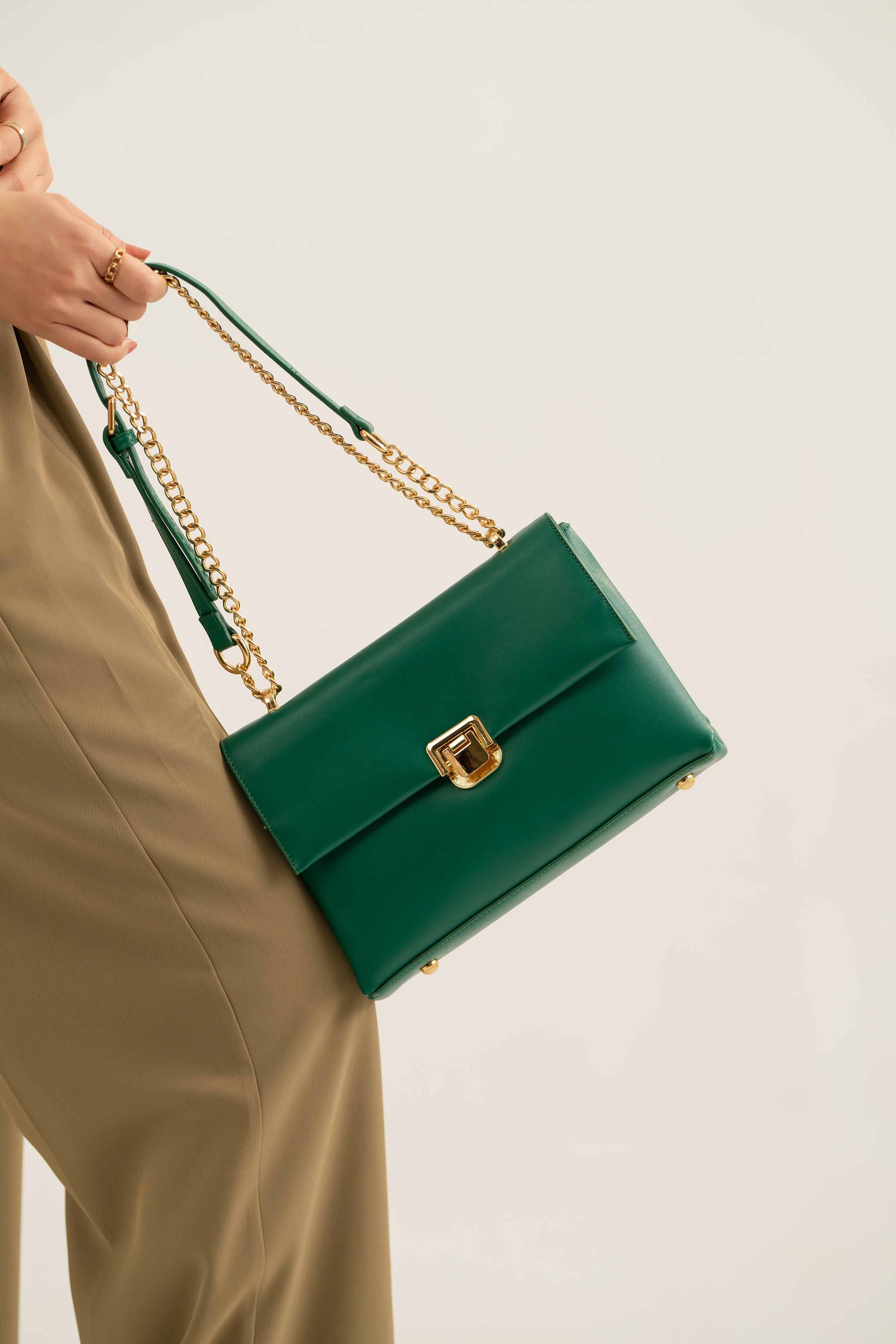 Green Shoulder Bag-440812104 for Women - Fashion Collection | Nishat | Shop Online