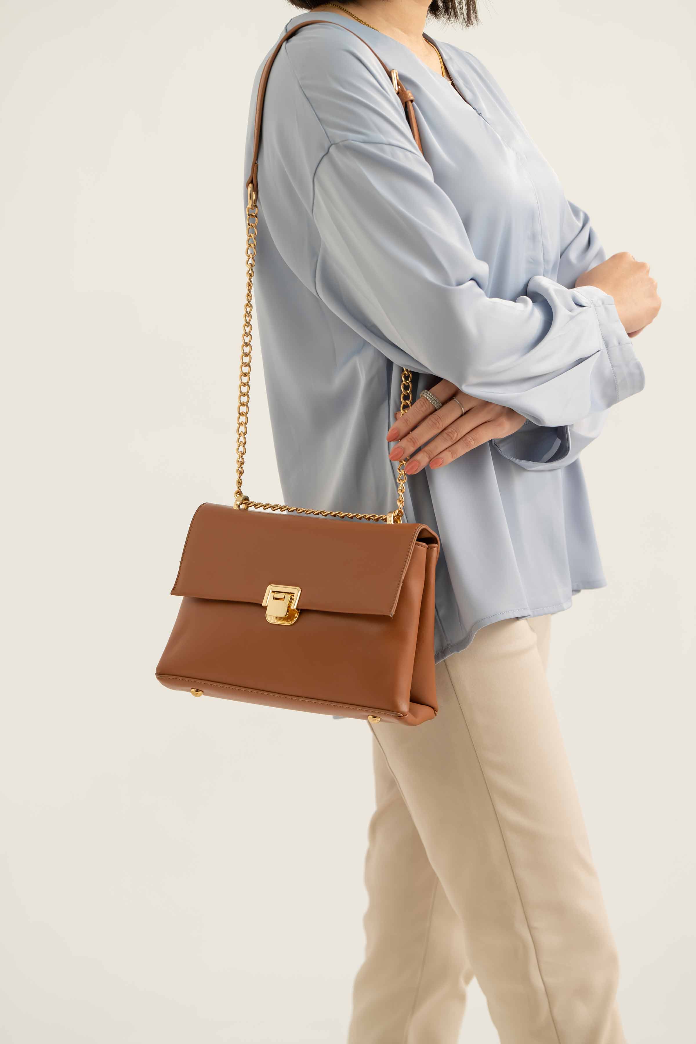 Brown Shoulder Bag-440812113 for Women - Fashion Collection | Nishat | Shop Online