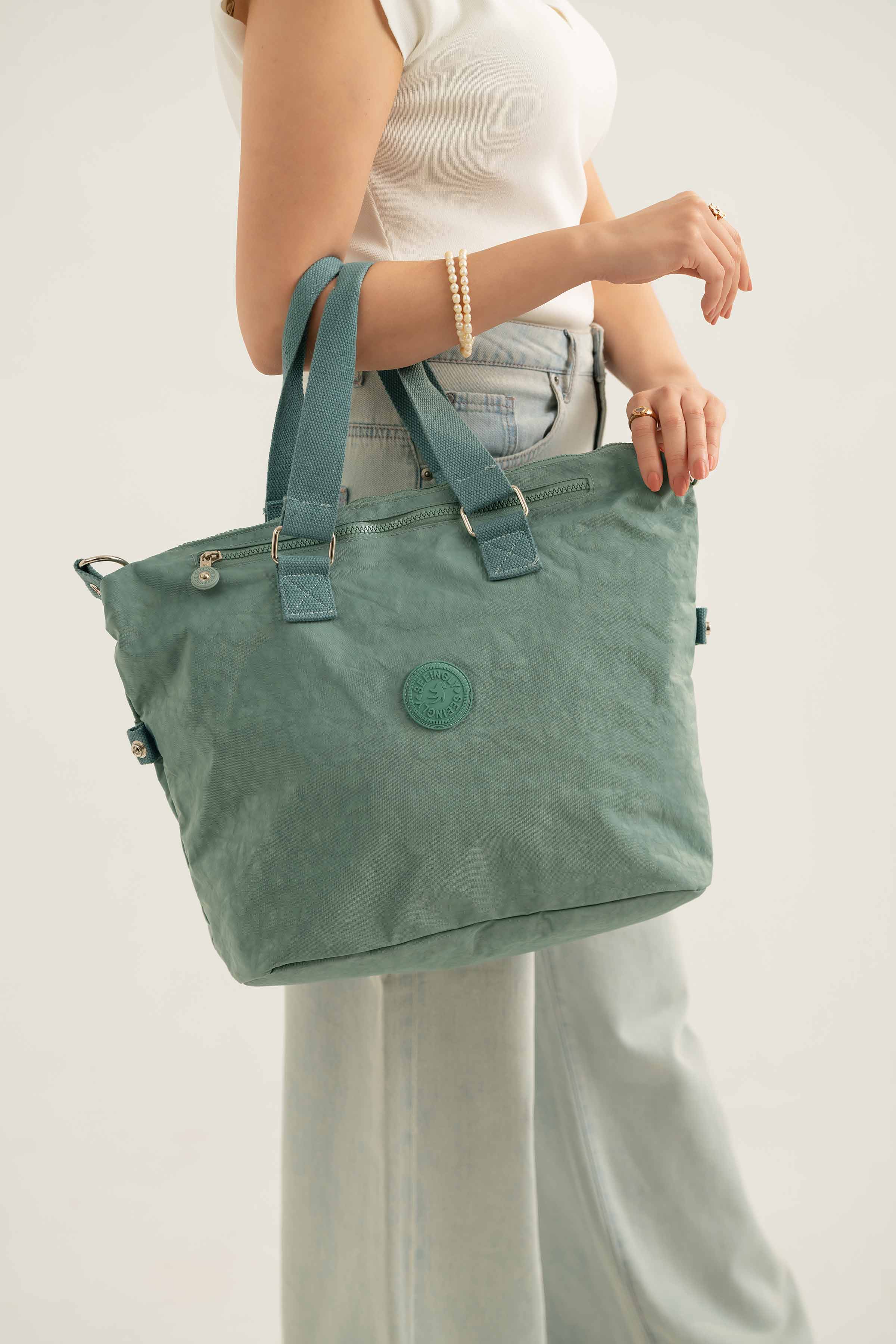 Green Tote Bag-441042104 for Women - Fashion Collection | Nishat | Shop Online
