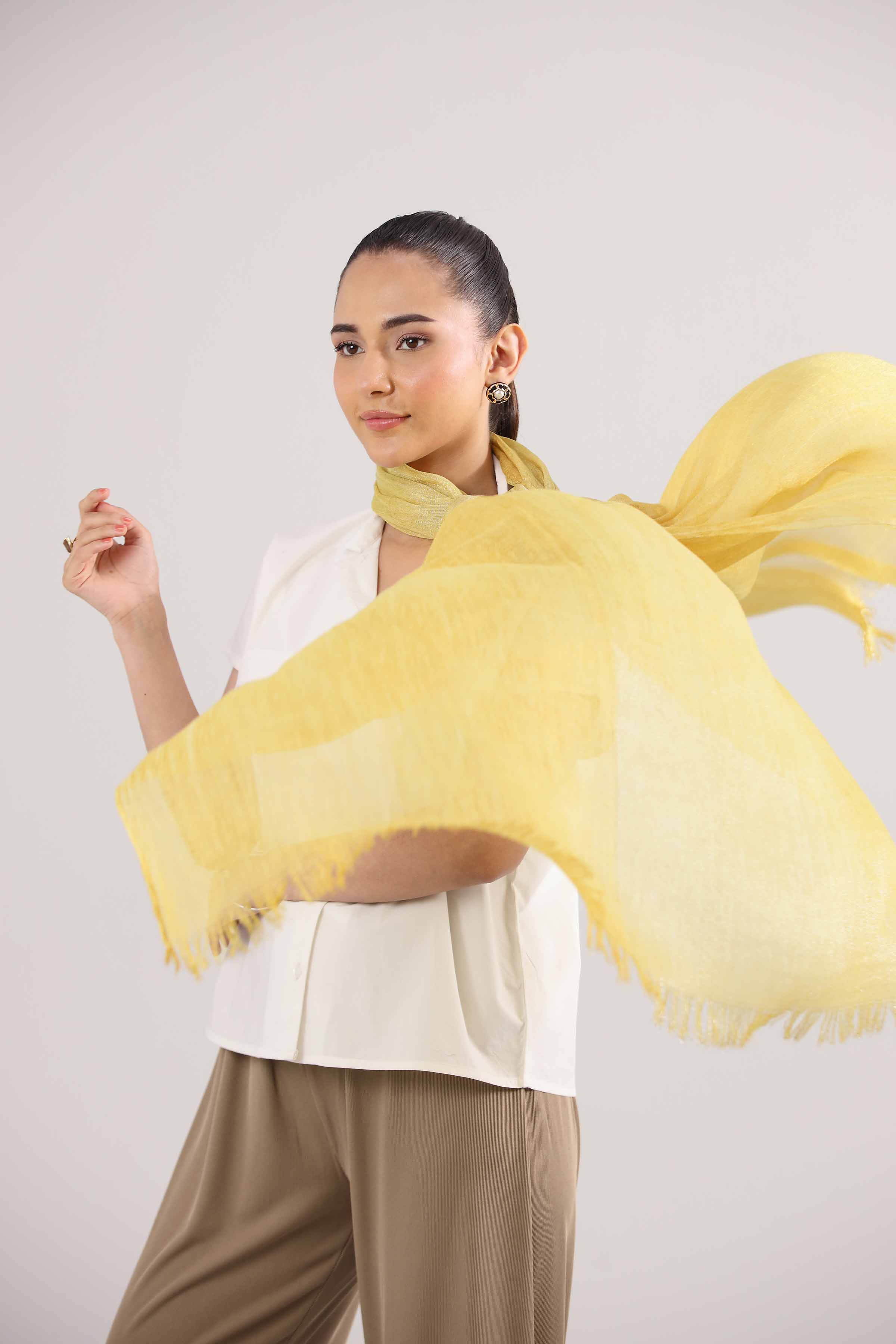 Yellow Women Scarf-442352102 for Women – Scarf Collection | Nishat | Shop Online