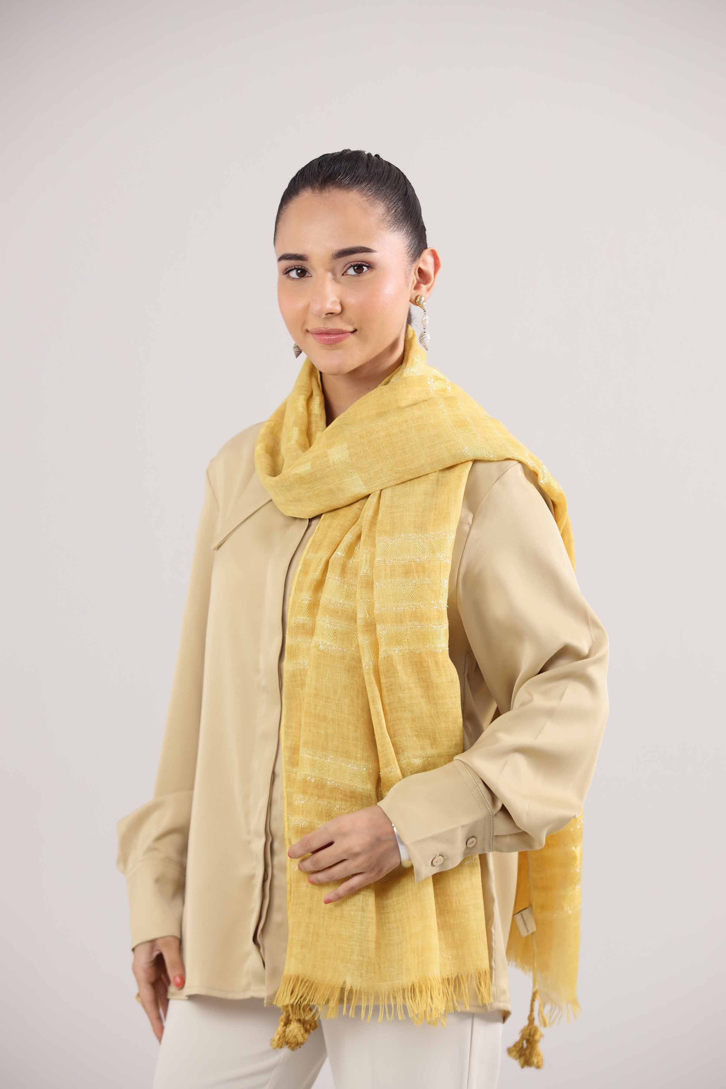 Yellow Women Scarf-442362102 for Women – Scarf Collection | Nishat | Shop Online