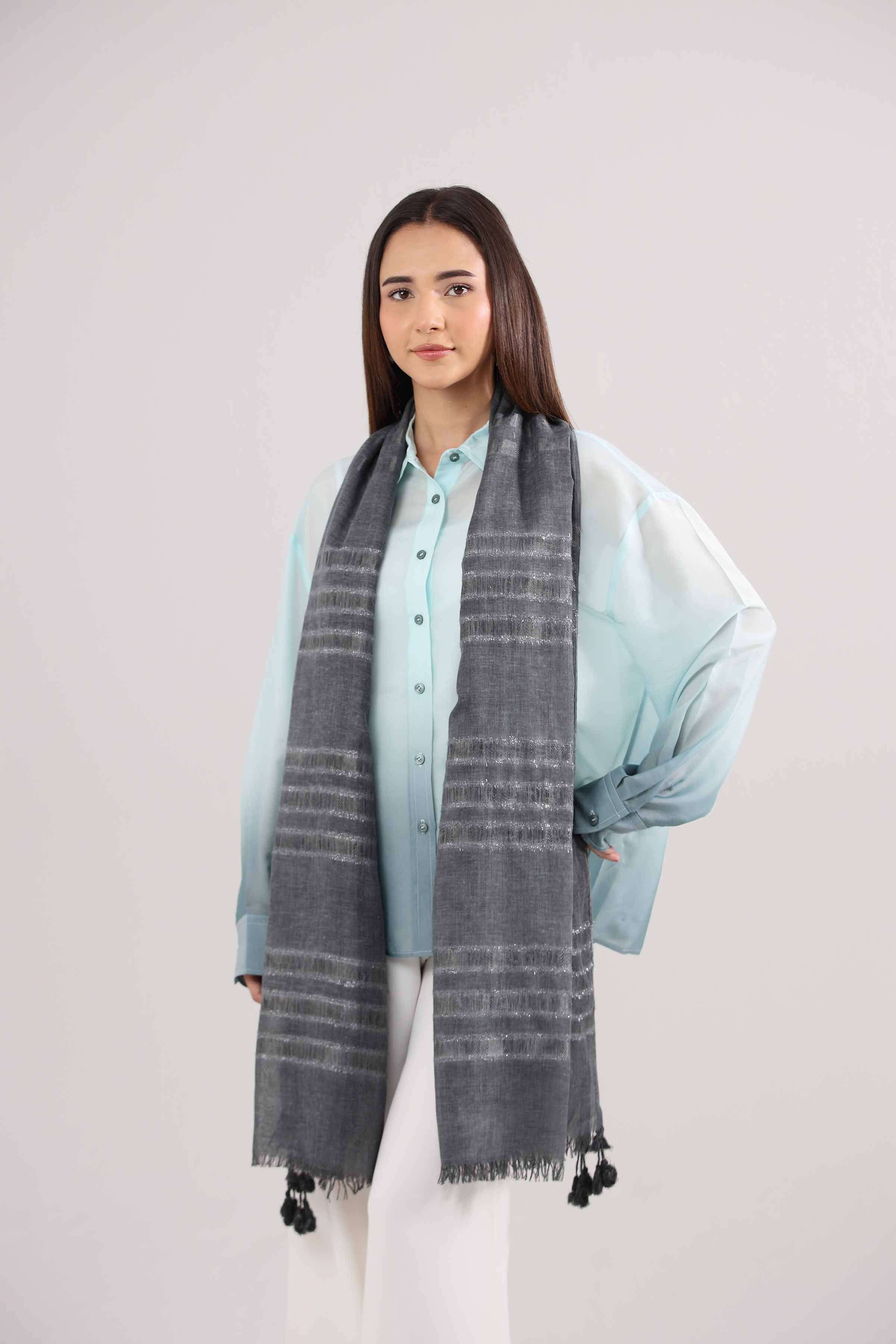 Black Women Scarf-442362103 for Women – Scarf Collection | Nishat | Shop Online