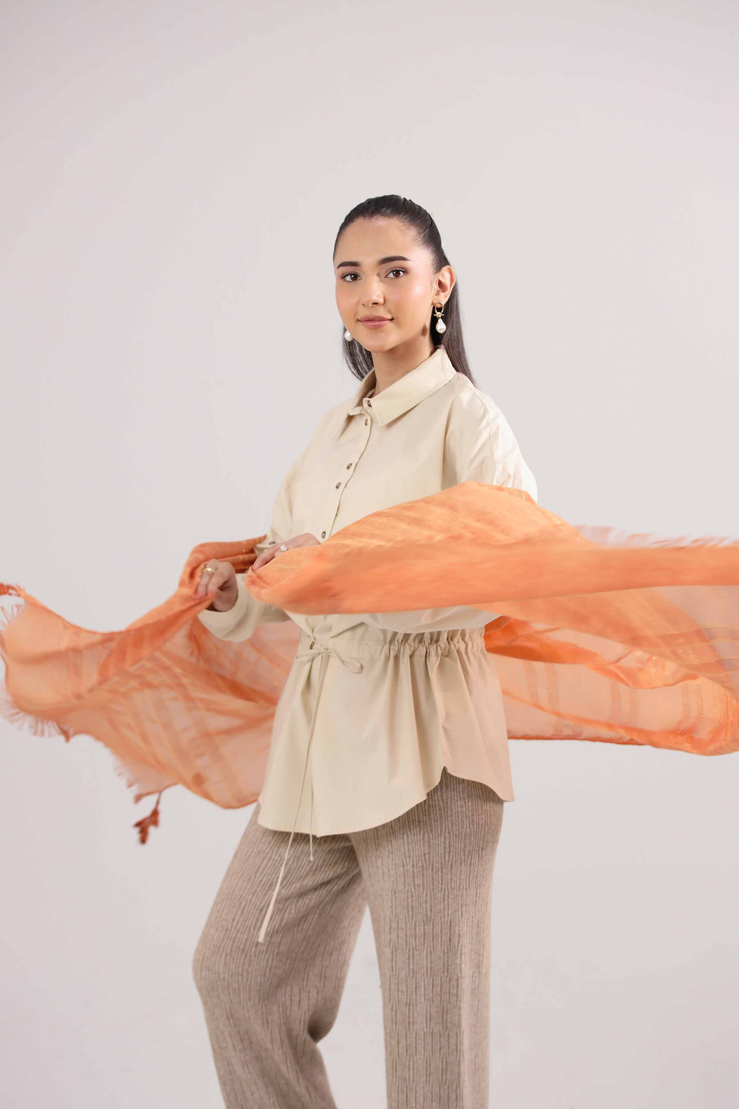 Orange Women Scarf-442362106 for Women – Scarf Collection | Nishat | Shop Online