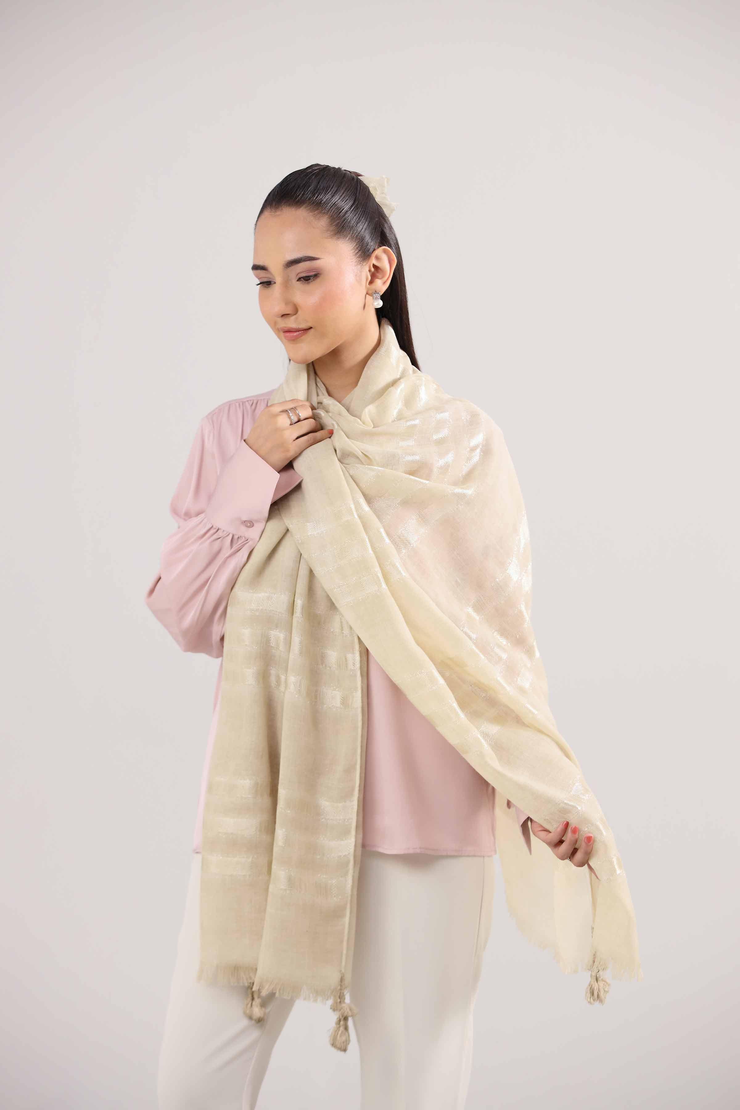 Beige Women Scarf-442362118 for Women – Scarf Collection | Nishat | Shop Online