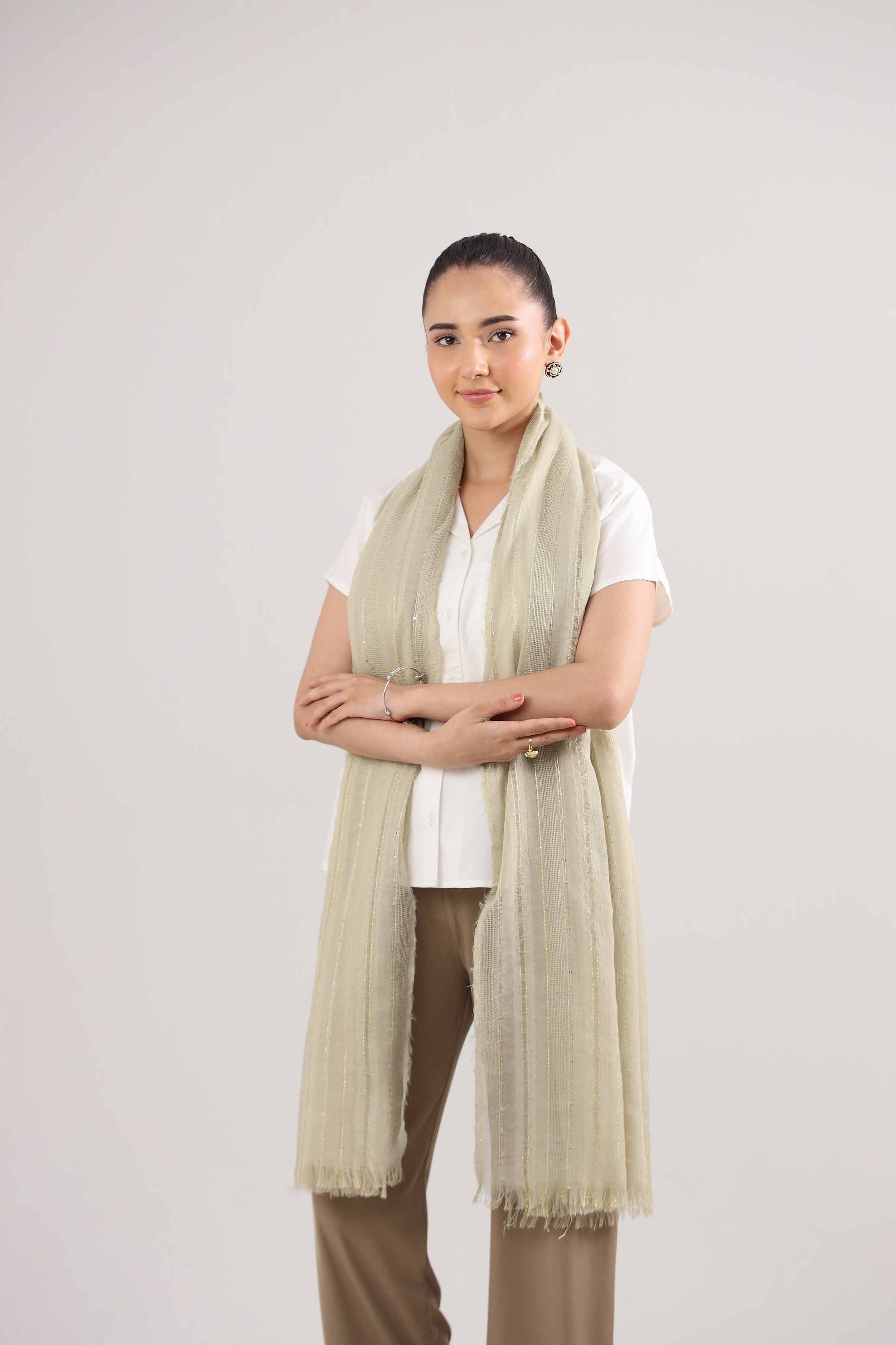 Yellow Women Scarf-442402102 for Women – Scarf Collection | Nishat | Shop Online