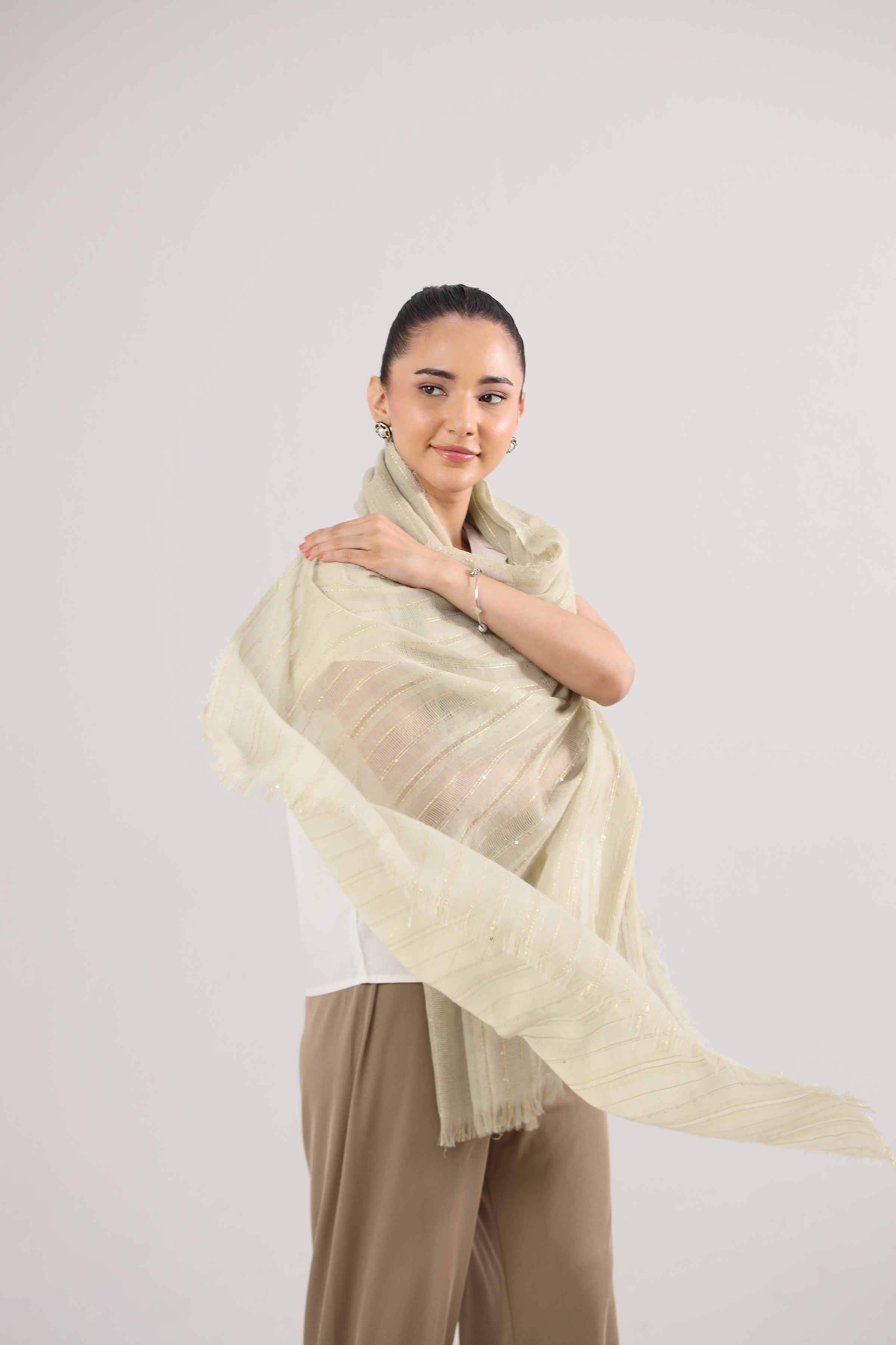 Yellow Women Scarf-442402102 for Women – Scarf Collection | Nishat | Shop Online