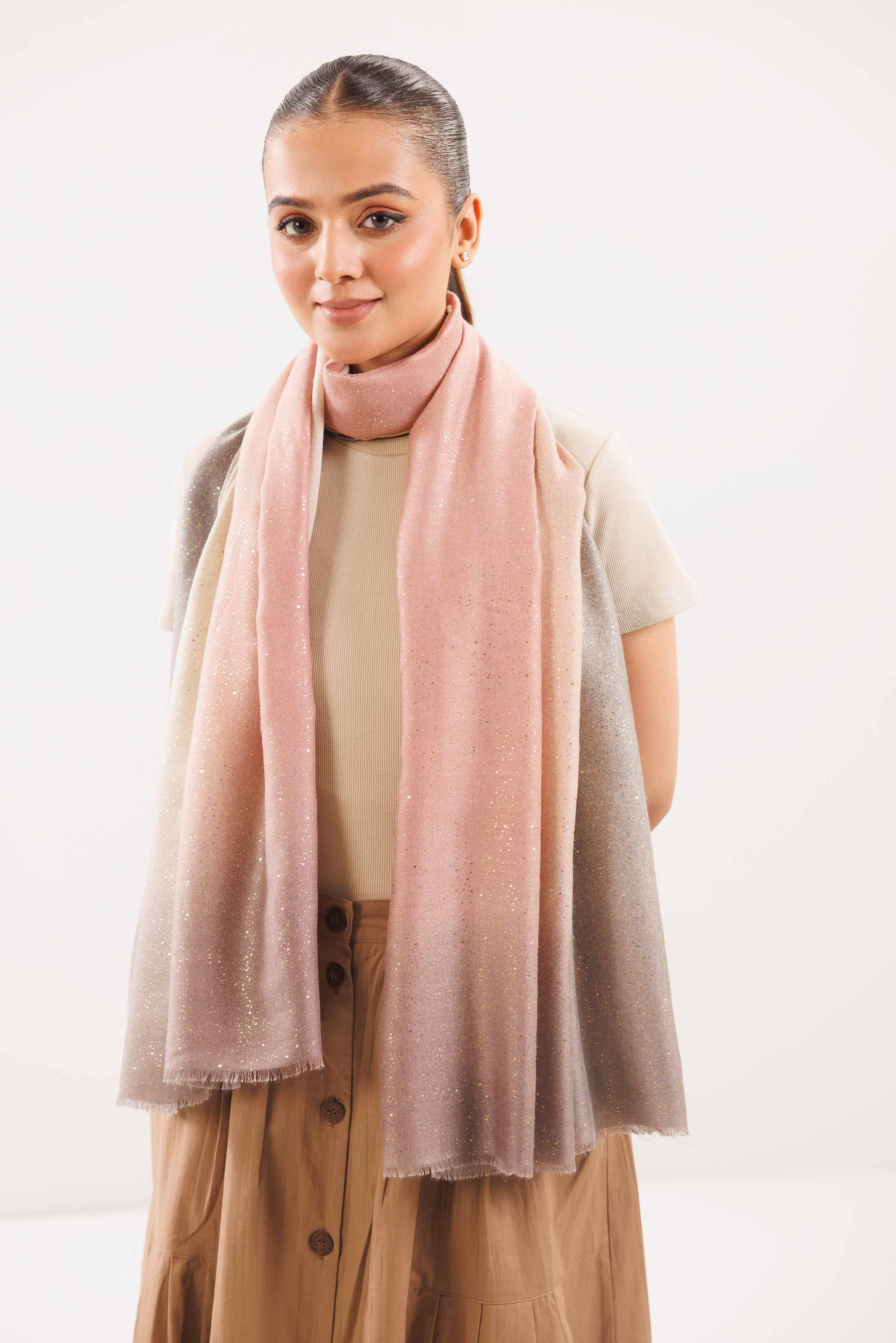 Khaki Women Scarf-442732130 for Women – Scarf Collection | Nishat | Shop Online