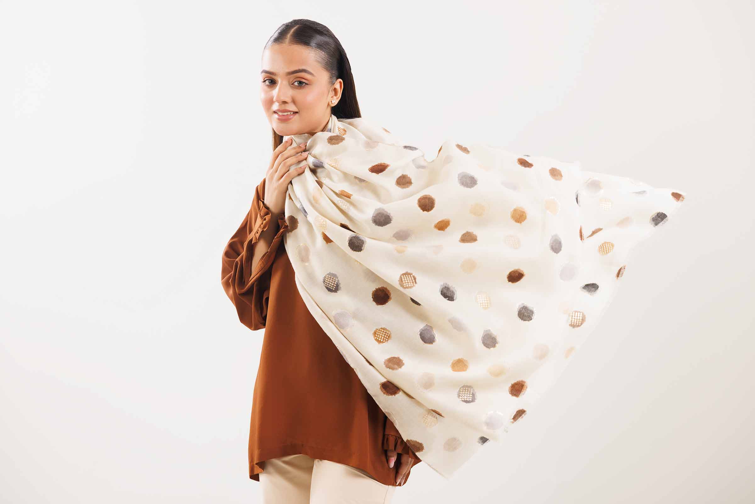 Offwhite Women Scarf-442742107 for Women – Scarf Collection | Nishat | Shop Online