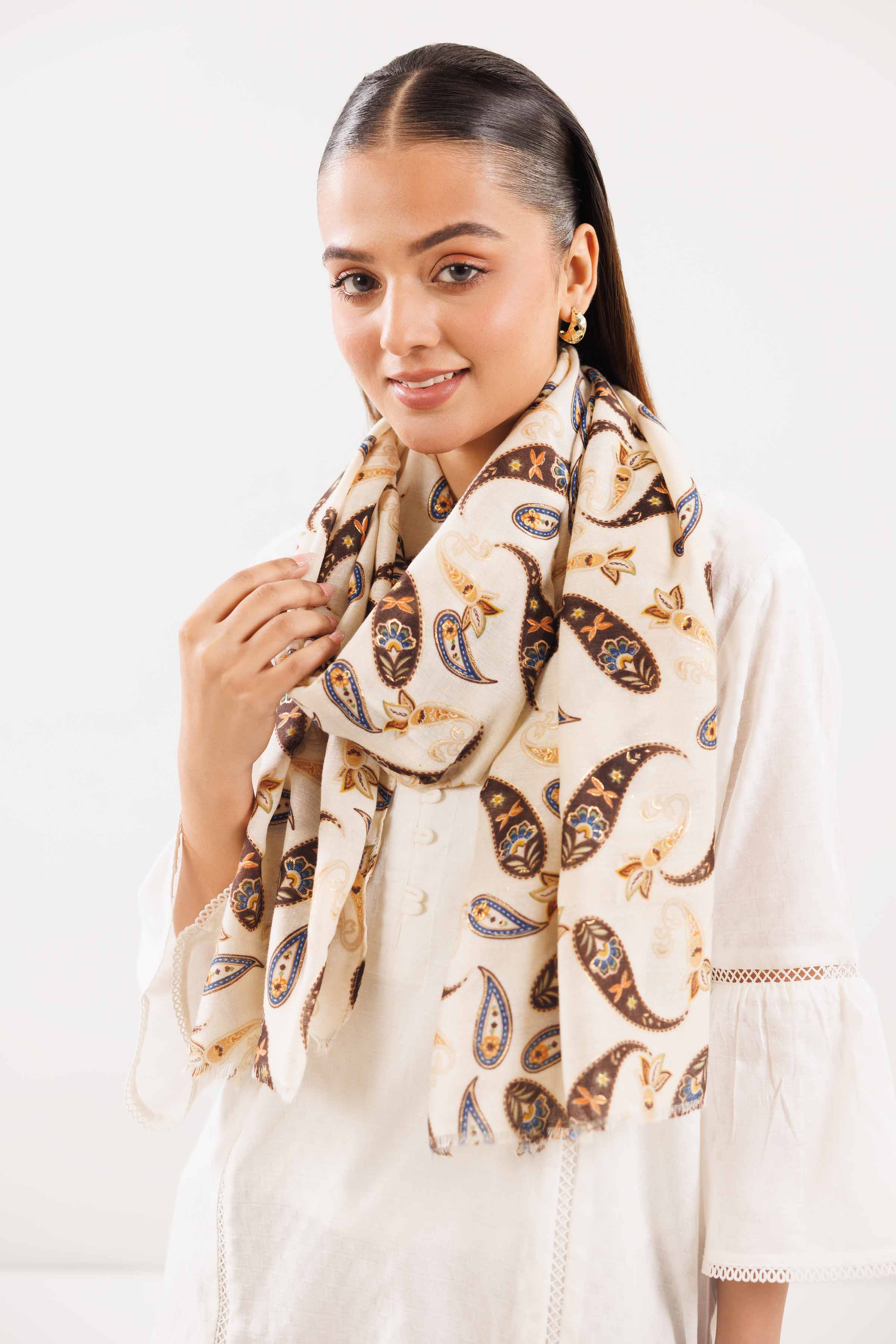 Offwhite Women Scarf-442752107 for Women – Scarf Collection | Nishat | Shop Online