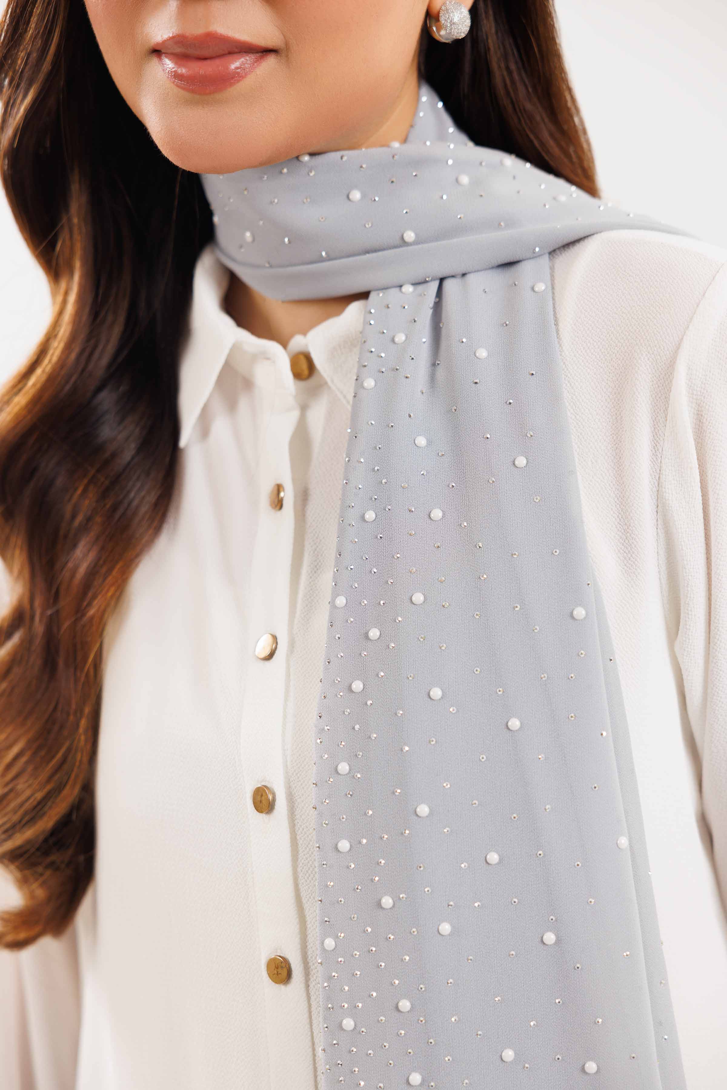 Grey Women Scarf-442852111 for Women – Scarf Collection | Nishat | Shop Online