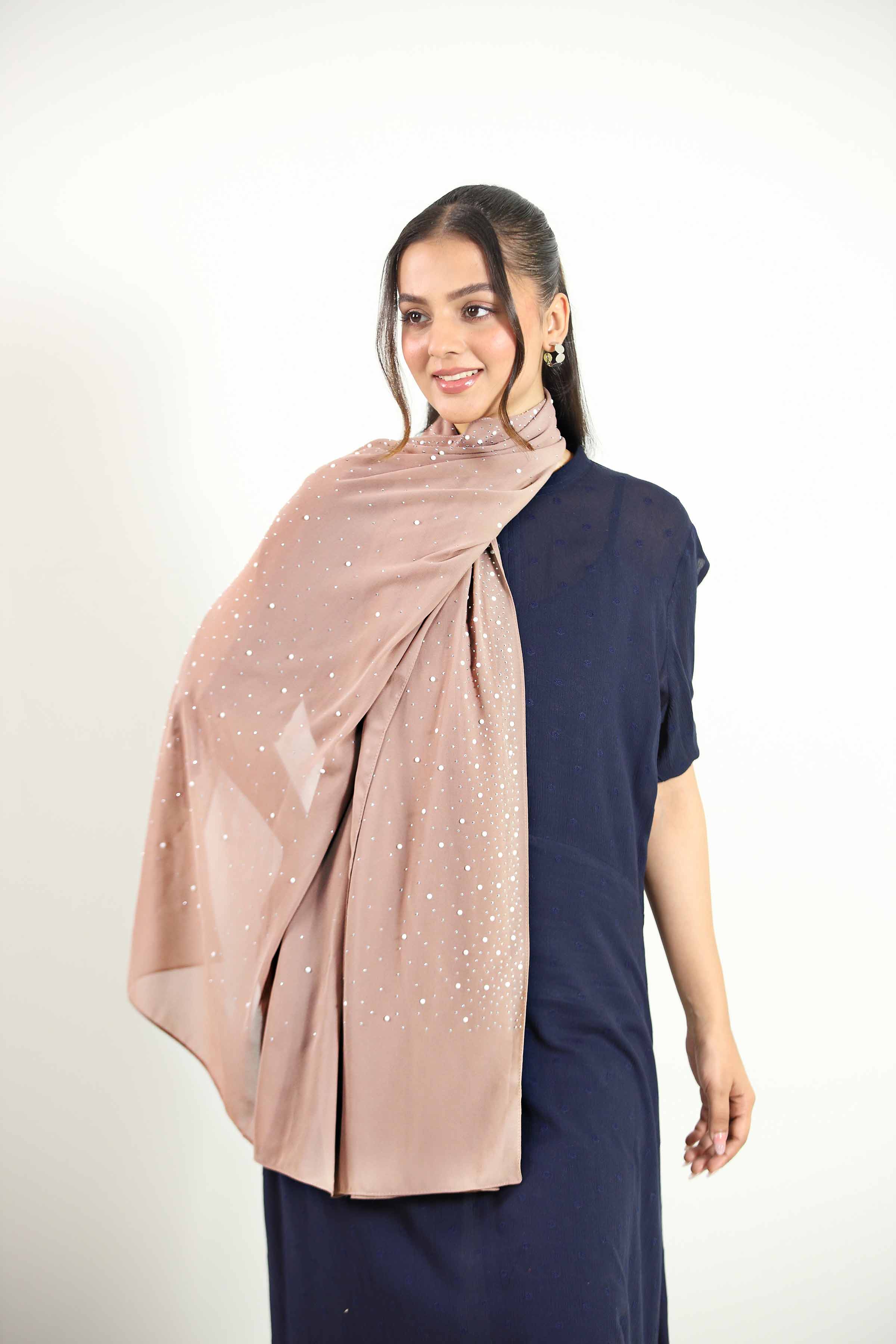 Khaki Women Scarf-442852130 for Women – Scarf Collection | Nishat | Shop Online