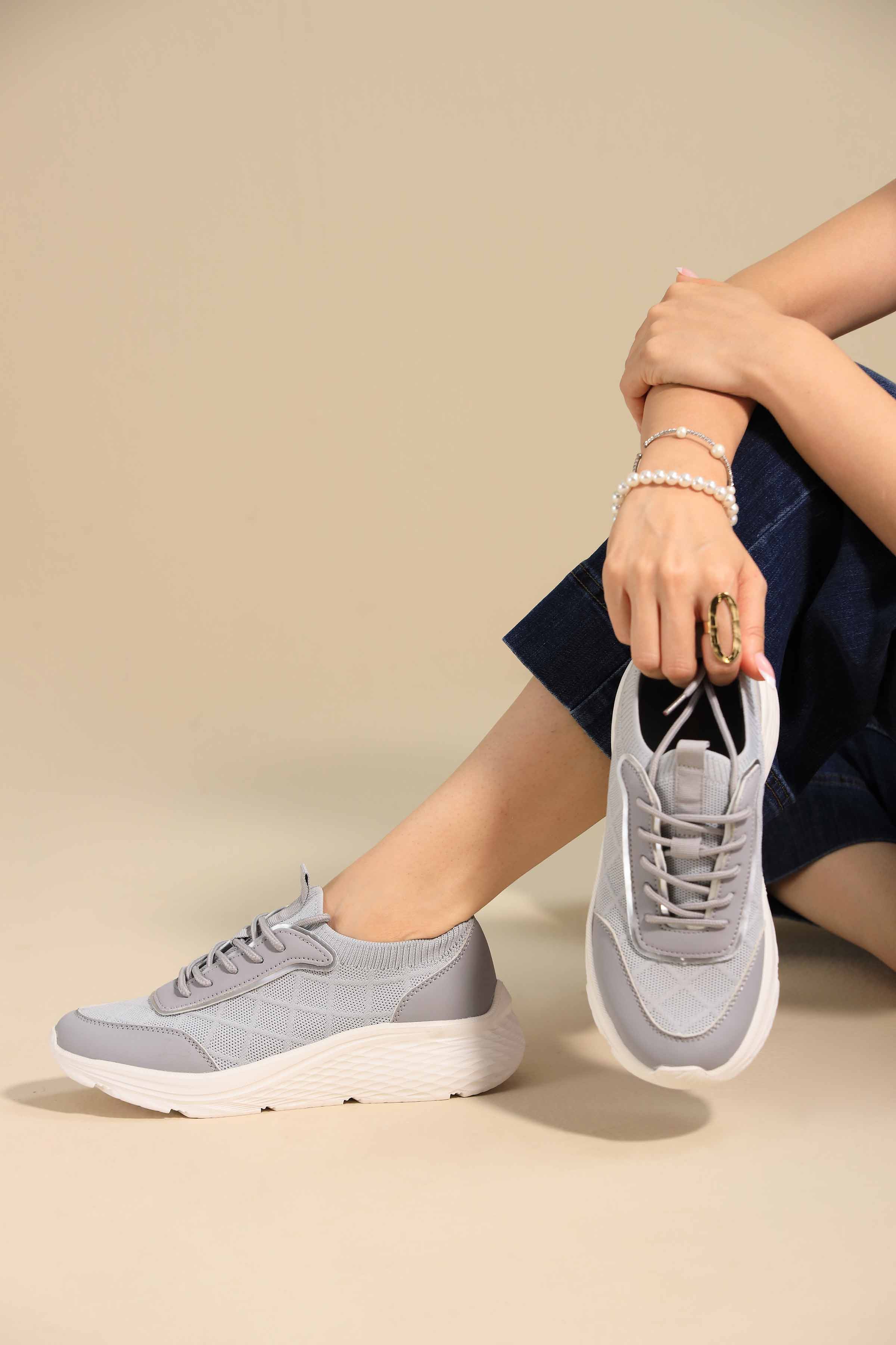 Grey Joggers-443192911 - for Women - Shoes Collection | Nishat | Shop Online