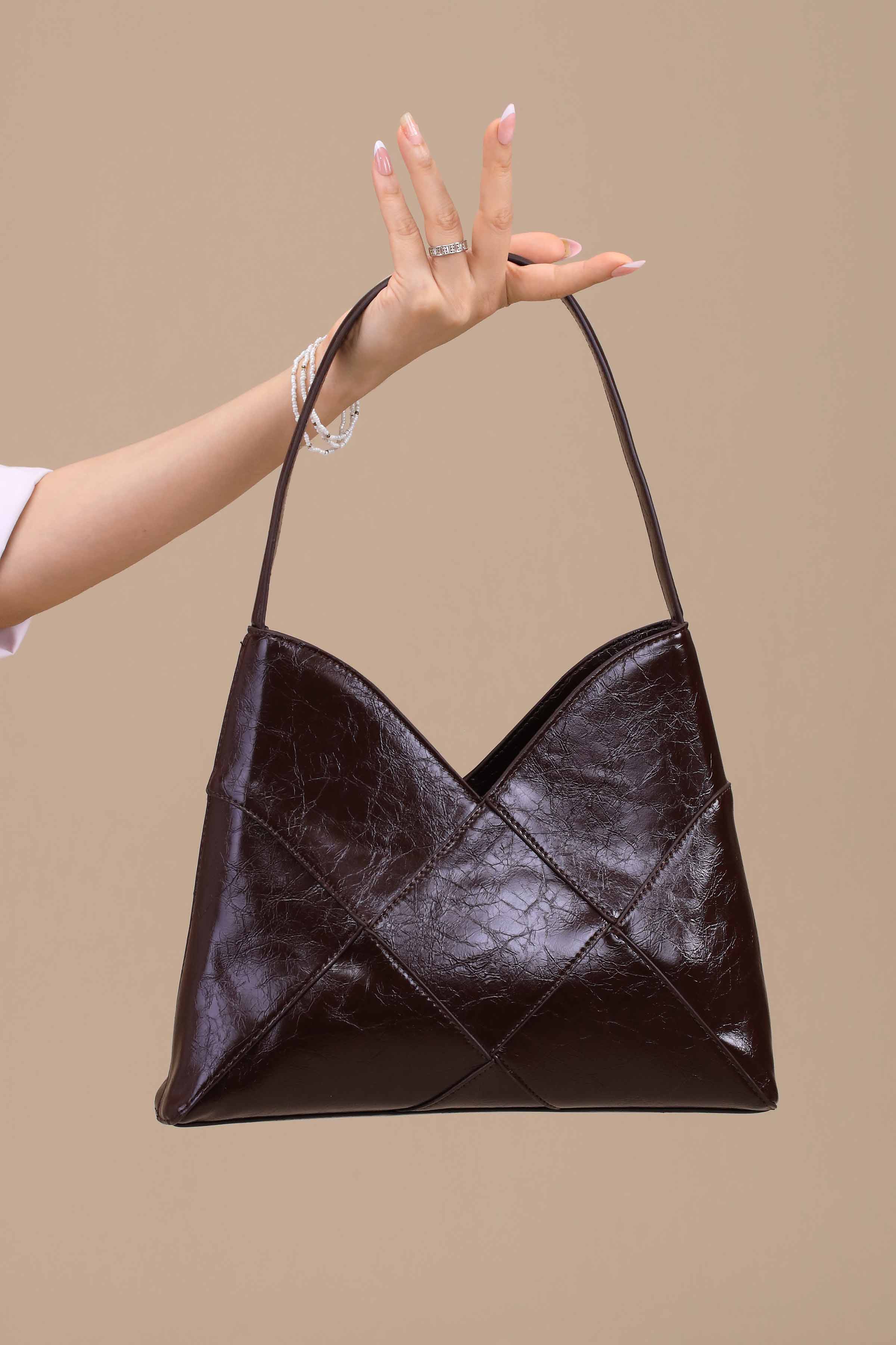 Coffee Shoulder Bag-443212117-for Women - Bag Winter Collection | Nishat | Shop Online