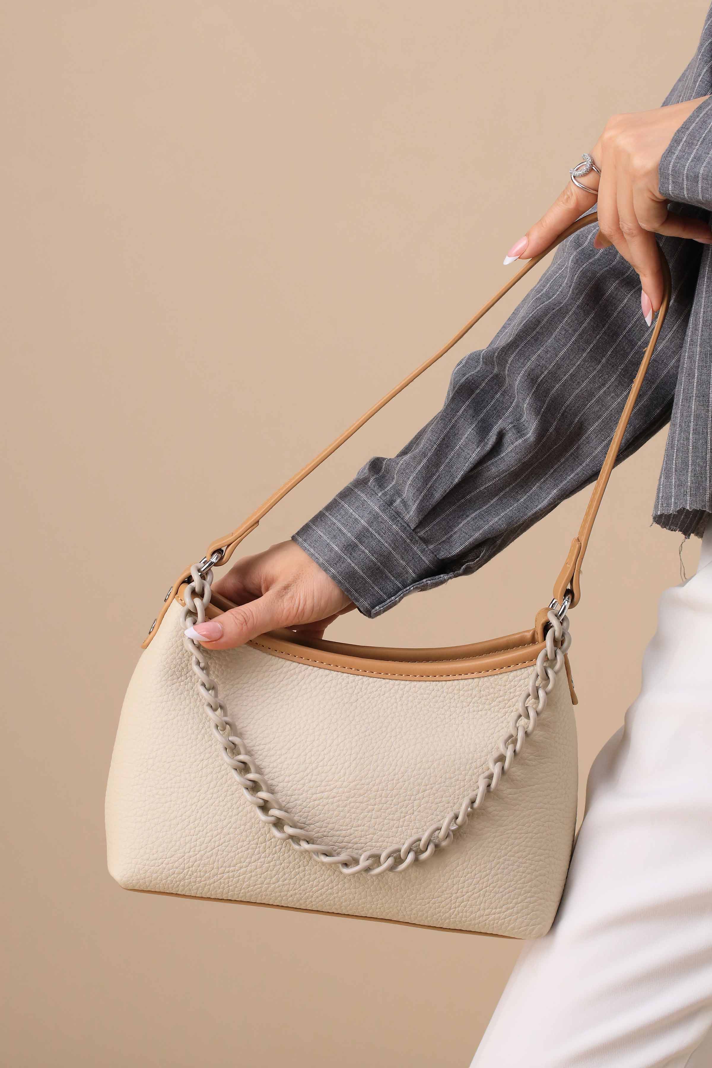 Beige Shoulder Bag-443222118-for Women - Bag Winter Collection | Nishat | Shop Online