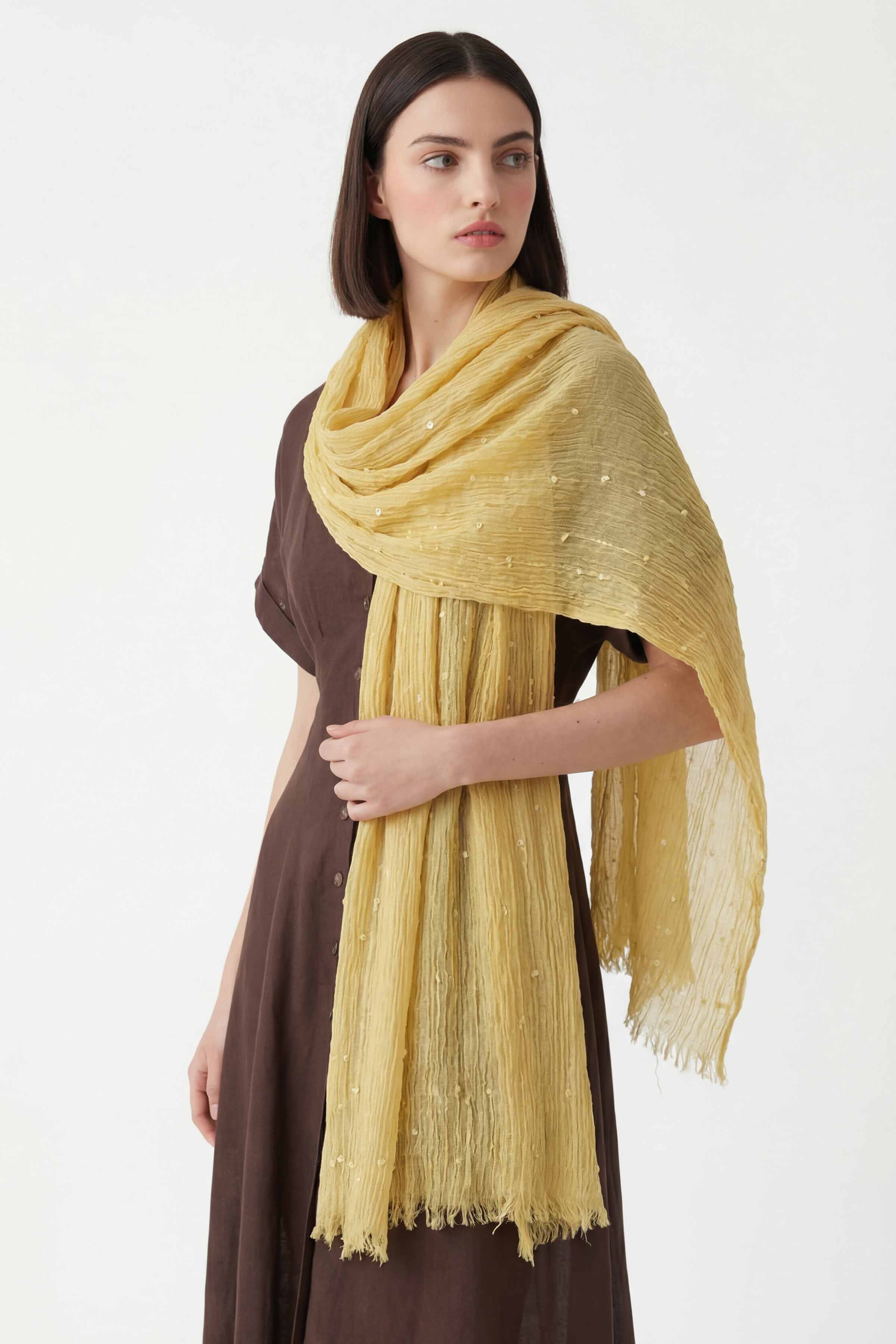Yellow Women Scarf-443382102