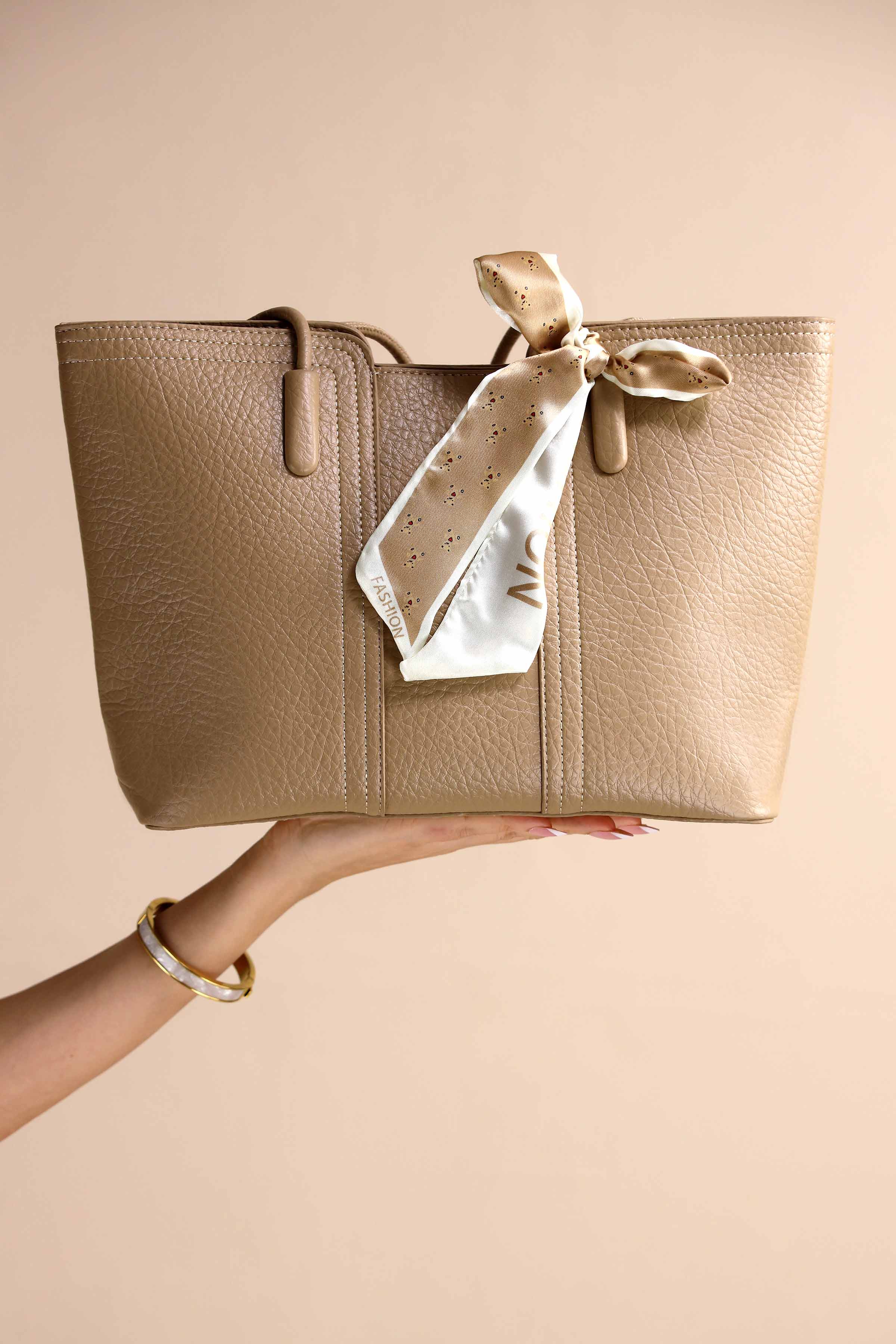 Light Beige Tote Bag-443612118 for Women - Bag Winter Collection | Nishat | Shop Online