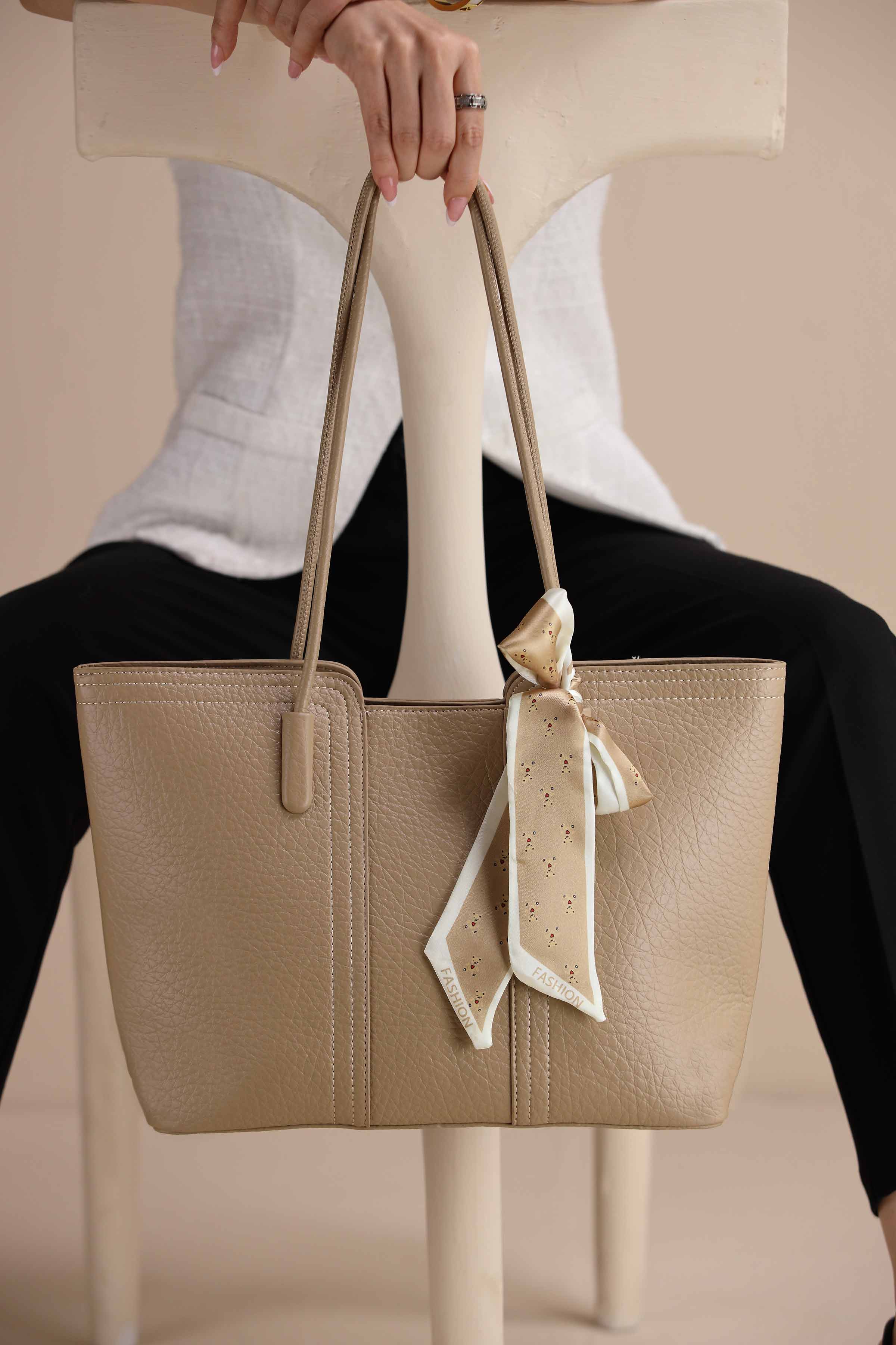 Light Beige Tote Bag-443612118 for Women - Bag Winter Collection | Nishat | Shop Online