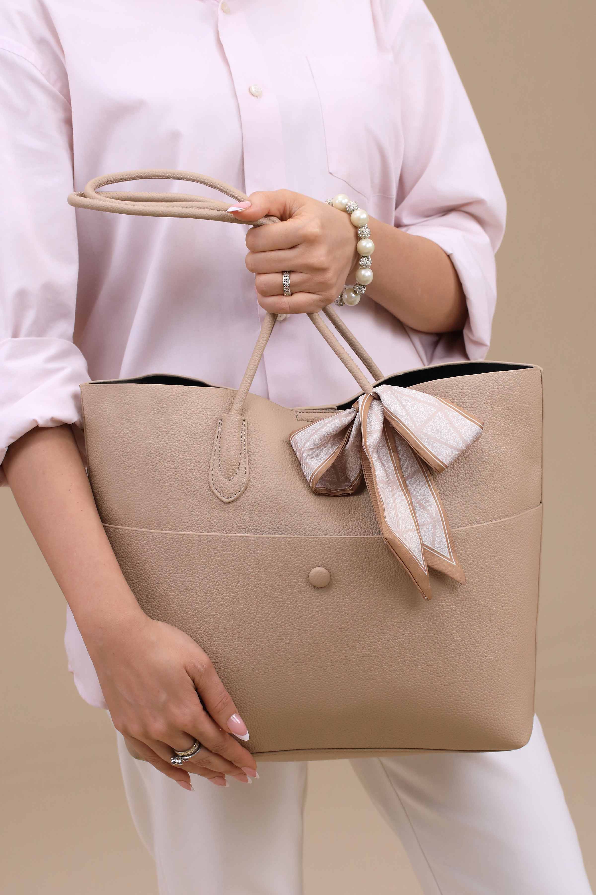 Khaki Tote Bag-443622130-for Women - Bag Winter Collection | Nishat | Shop Online