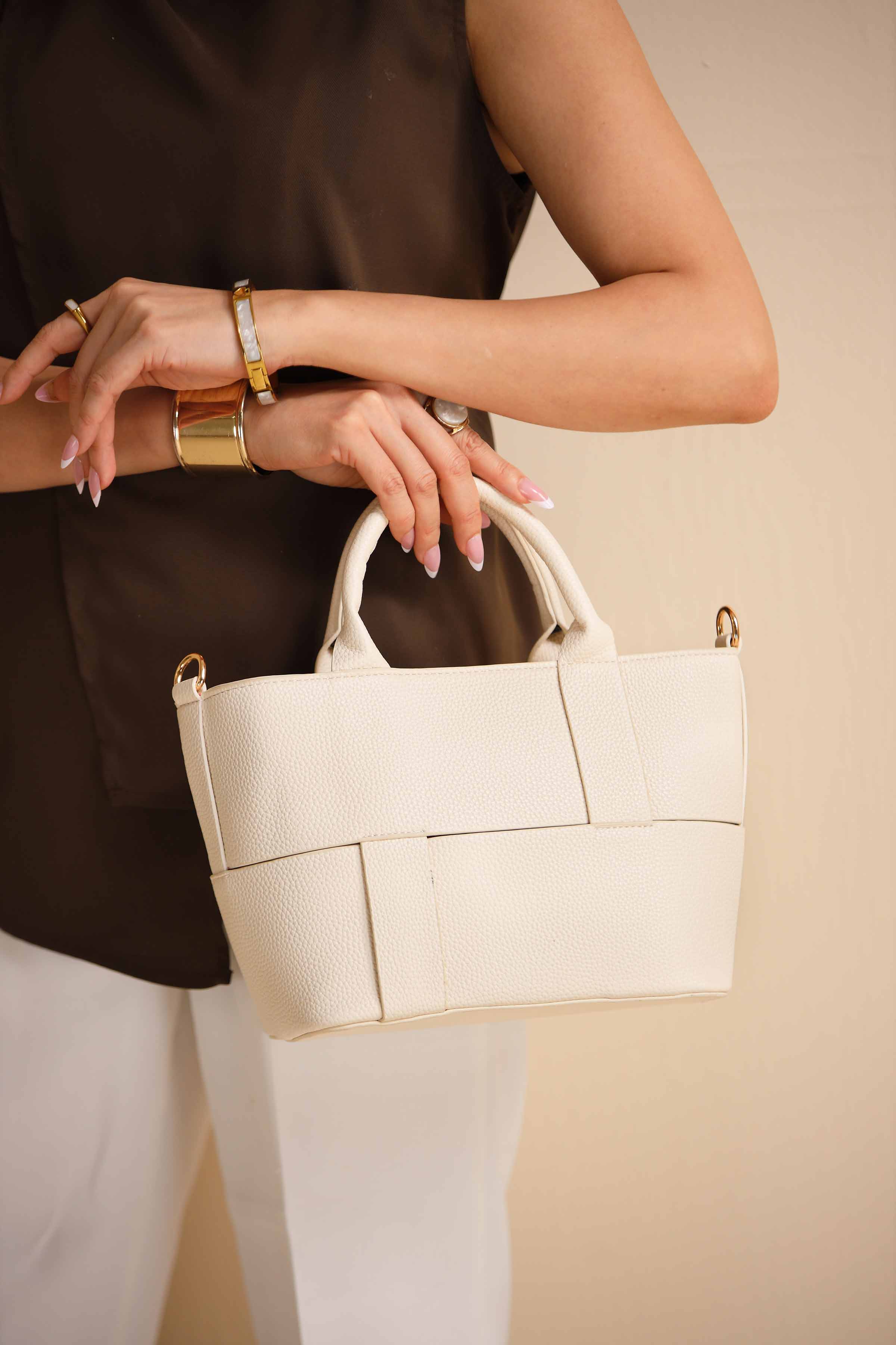 Off White Shoulder Bag-444392107 for Women - Bag Winter Collection | Nishat | Shop Online