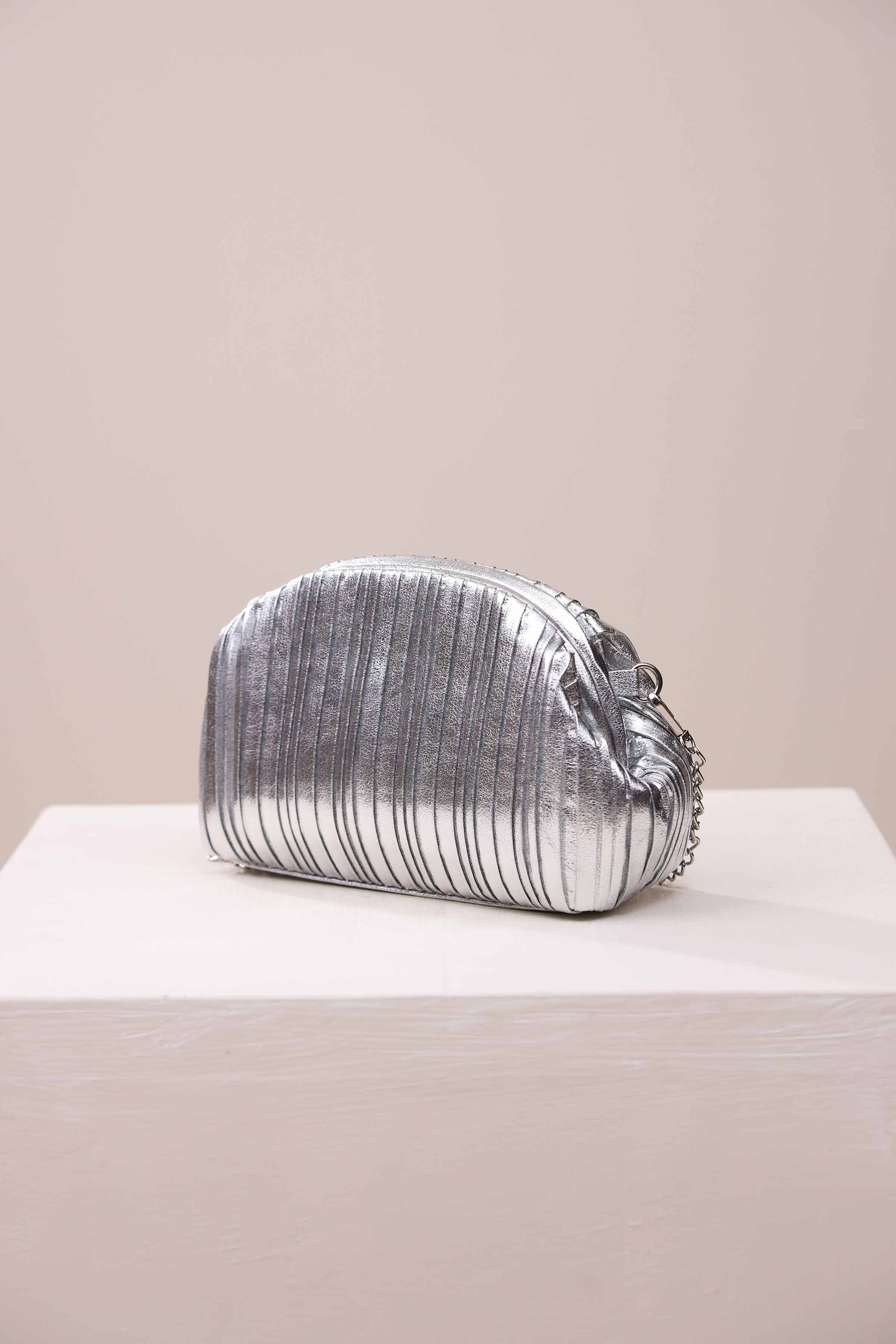 Silver Shoulder Bag-444642120 for Women - Bag Collection | Nishat | Shop Online