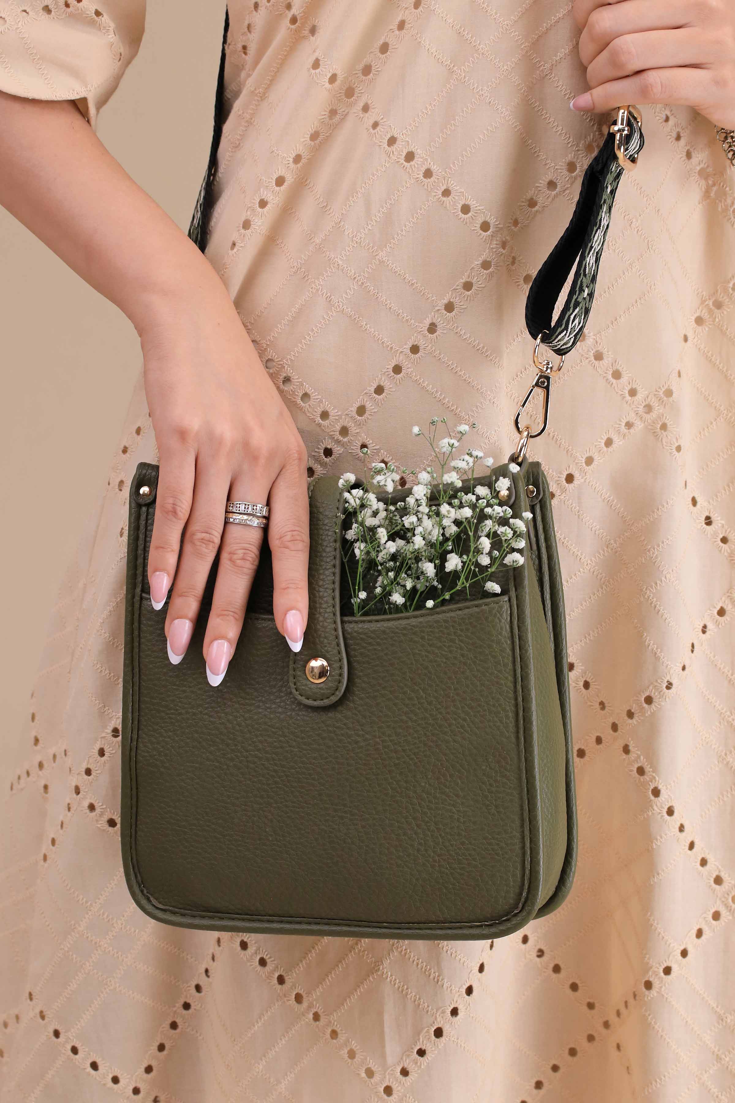 Green Shoulder Bag-444762104-for Women - Bag Winter Collection | Nishat | Shop Online