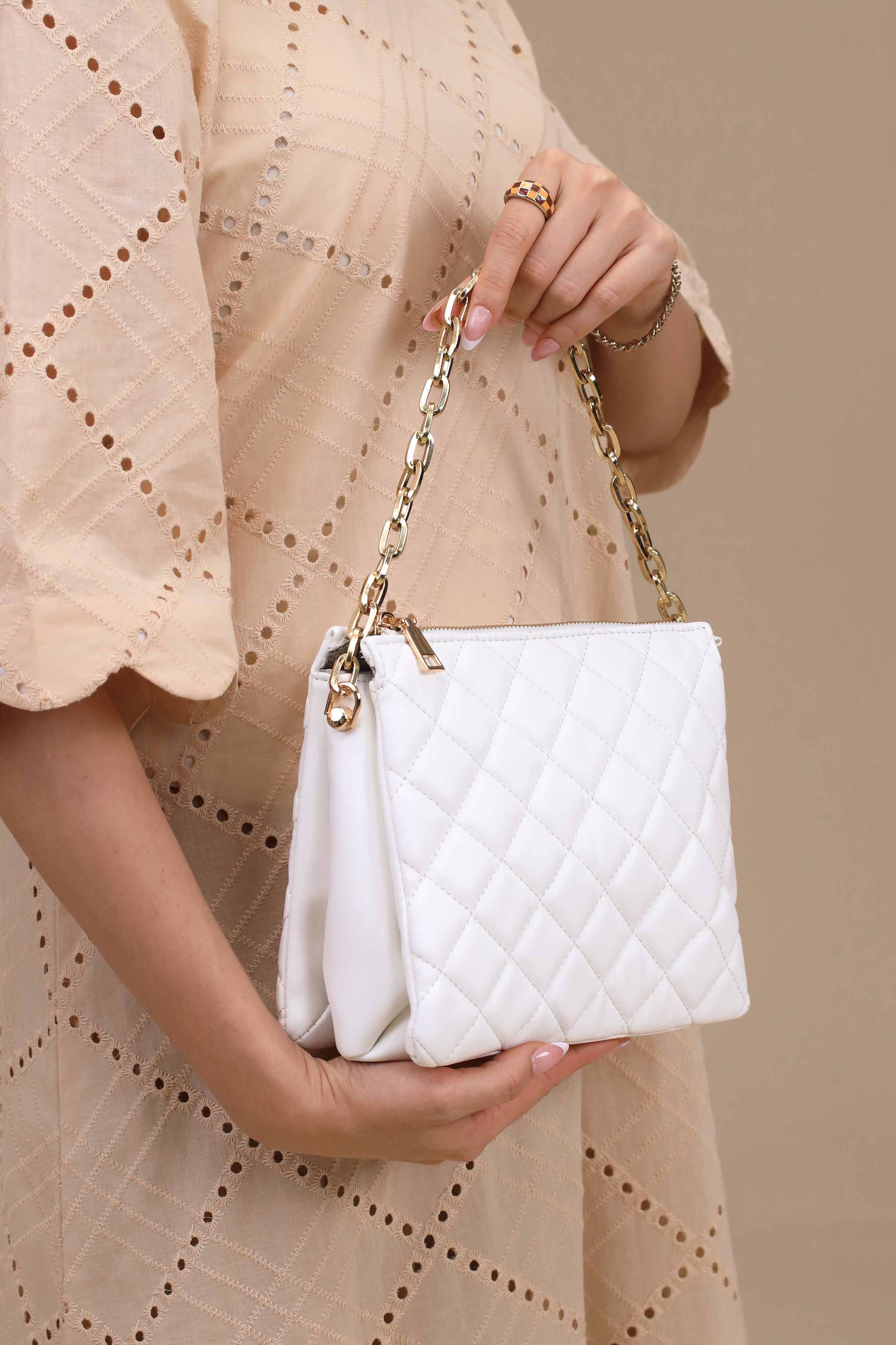 Off White Shoulder Bag-444772107-for Women - Bag Winter Collection | Nishat | Shop Online