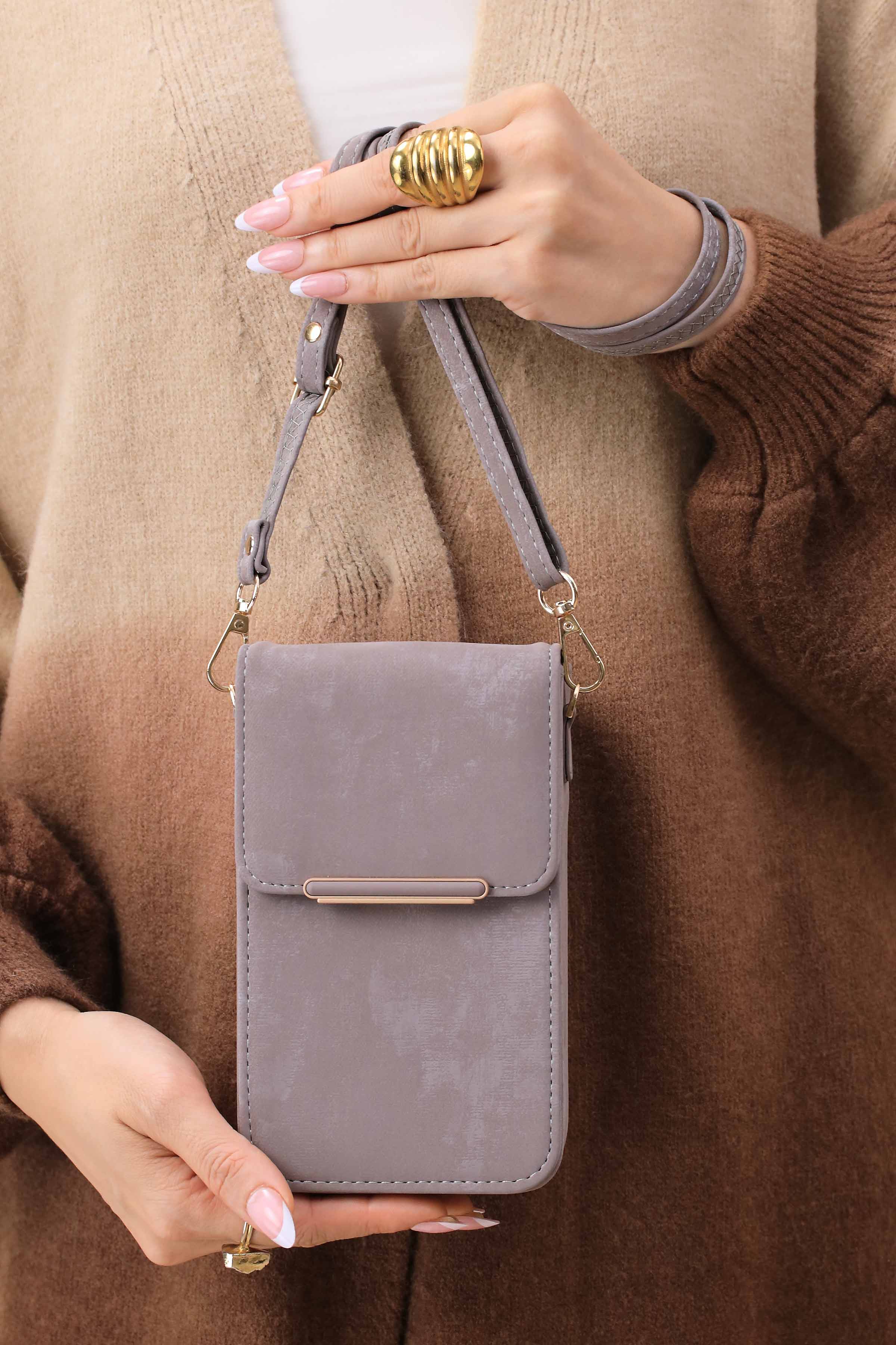 Grey Phone Bag-444922111-for Women - Bag Winter Collection | Nishat | Shop Online