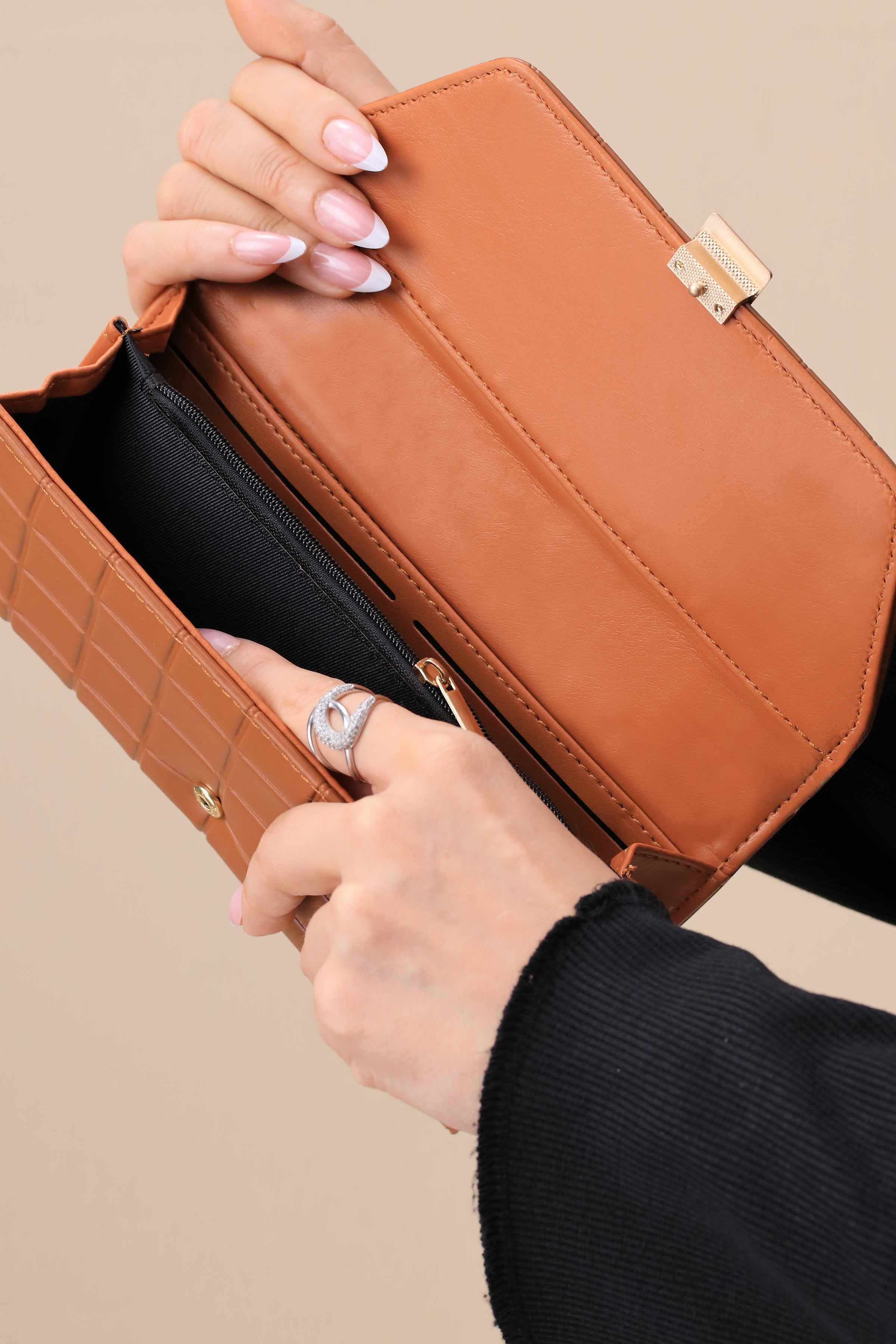 Brown Wallet-444952113-for Women - Bag Winter Collection | Nishat | Shop Online