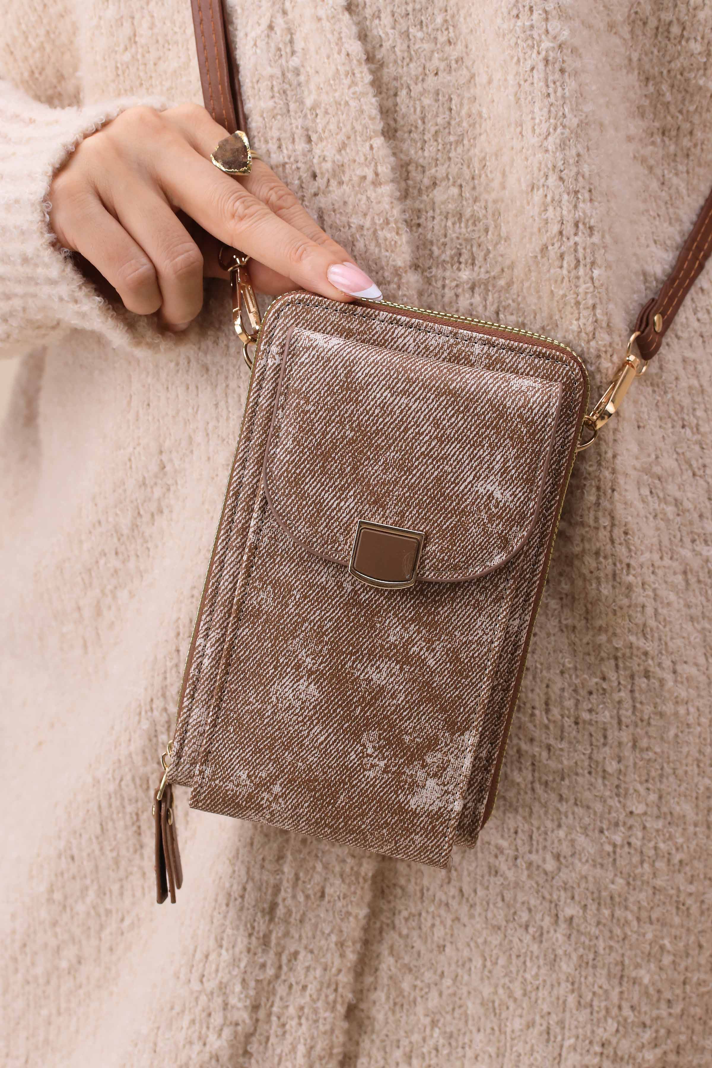 Brown Phone Bag-444962113-for Women - Bag Winter Collection | Nishat | Shop Online