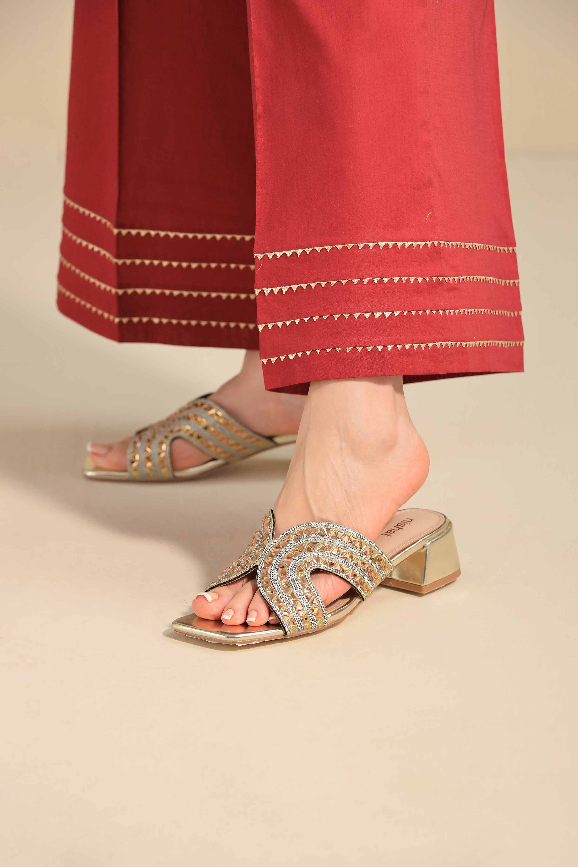 Gold Chappal-445282919 - for Women - Shoes Collection | Nishat | Shop Online