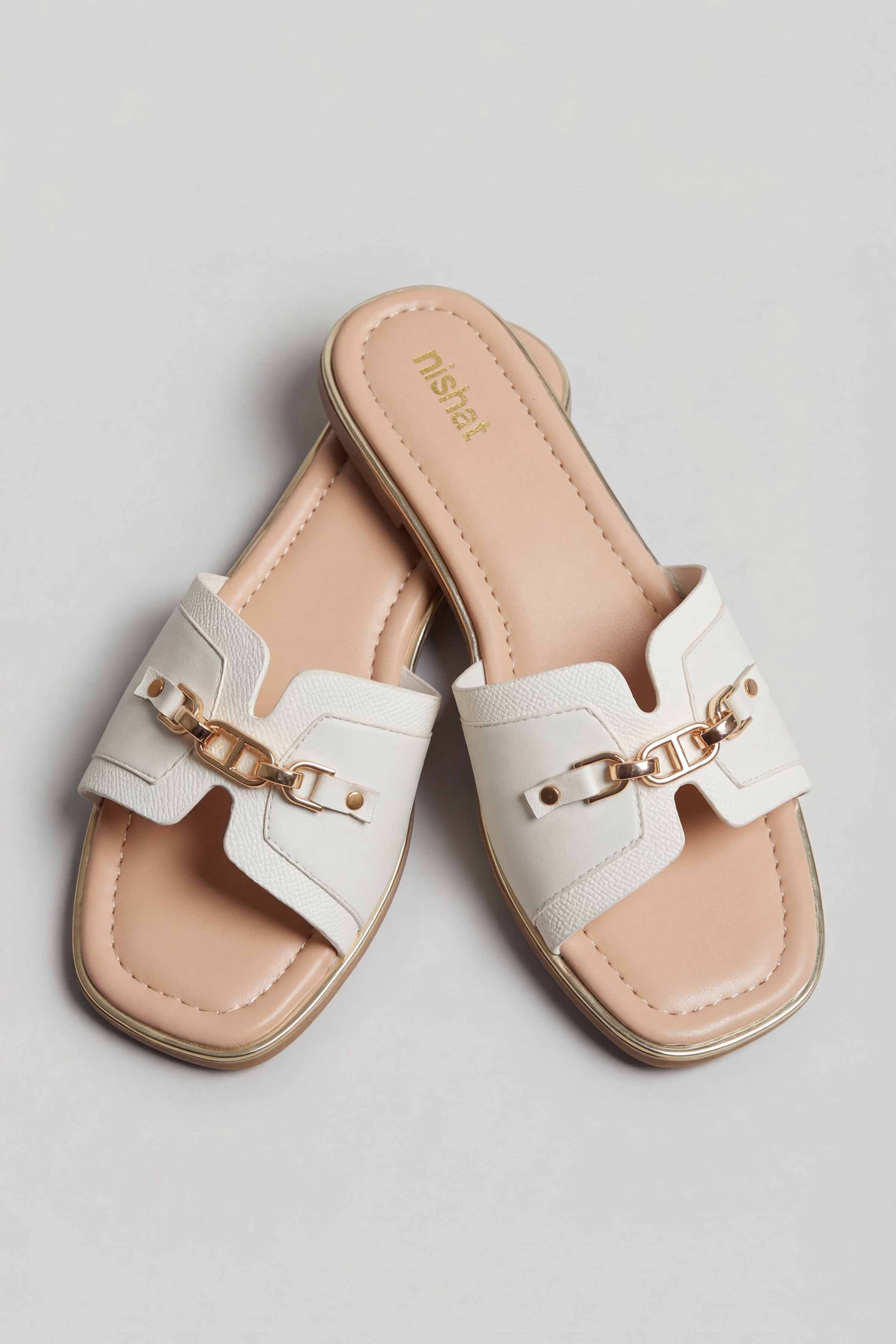 Off White Chappal-445382907 for Women - Fashion Collection | Nishat | Shop Online