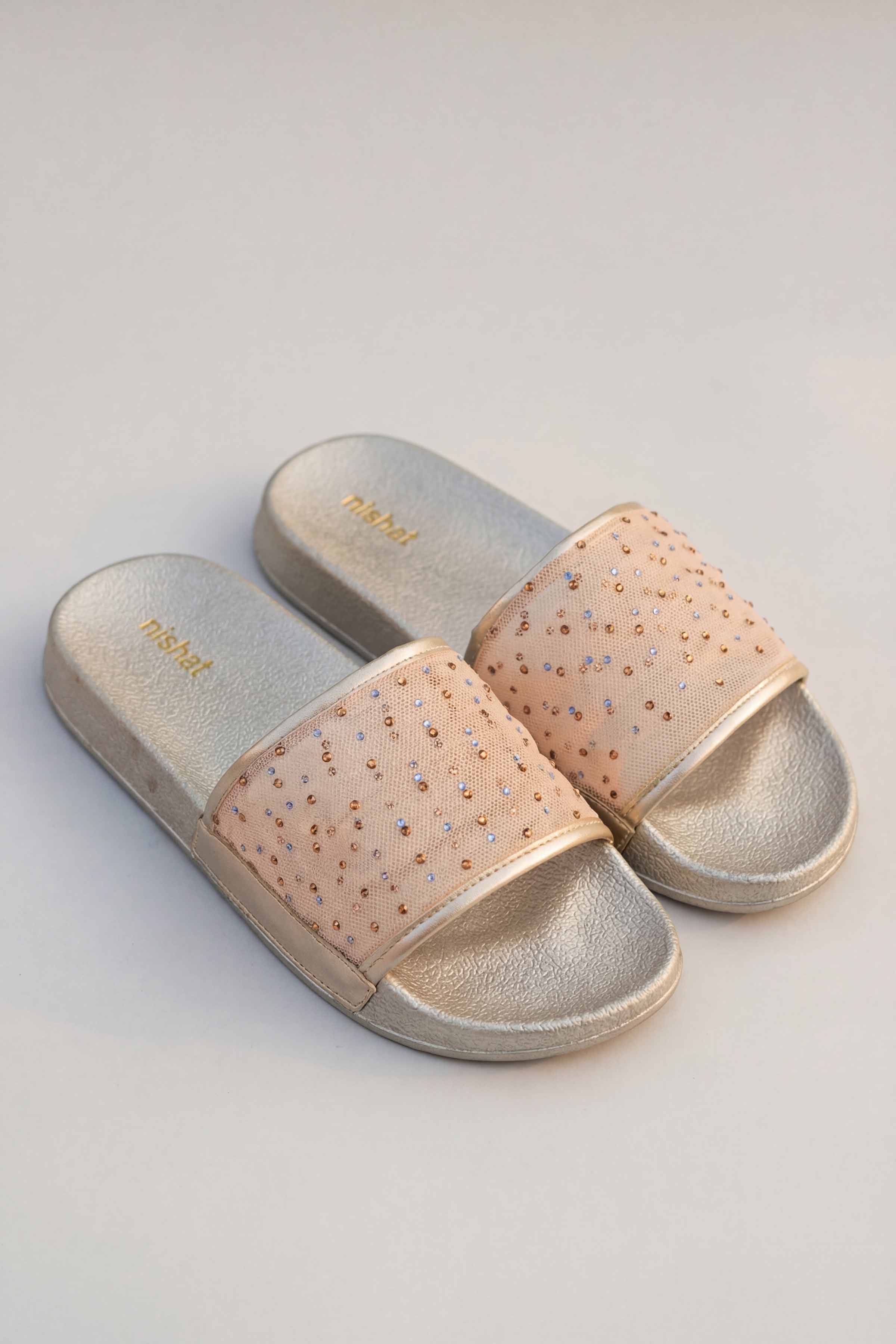 Gold Chappal-445412919 for Women - Fashion Collection | Nishat | Shop Online