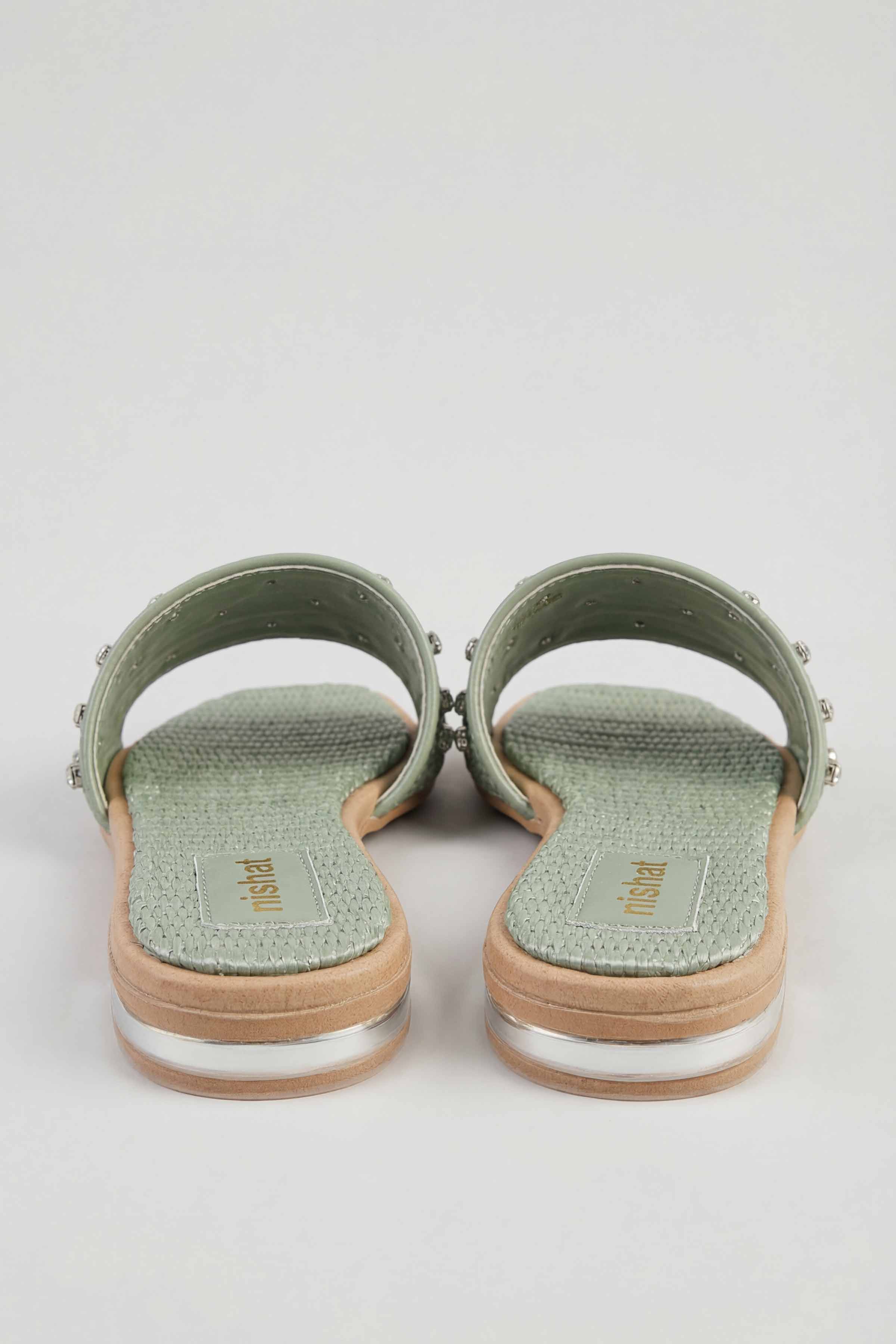 Green Chappal-445422904 for Women - Fashion Collection | Nishat | Shop Online