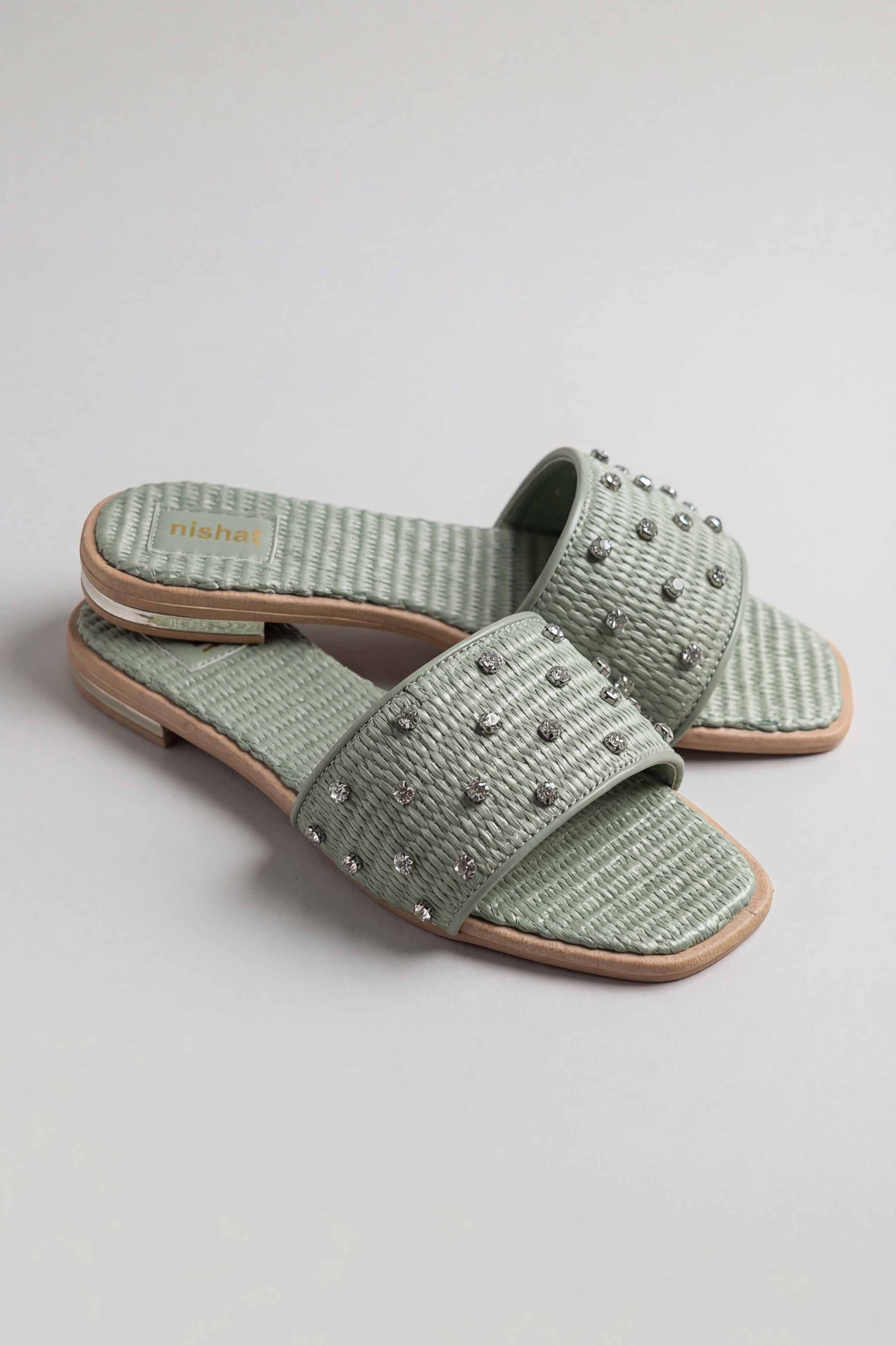 Green Chappal-445422904 for Women - Fashion Collection | Nishat | Shop Online