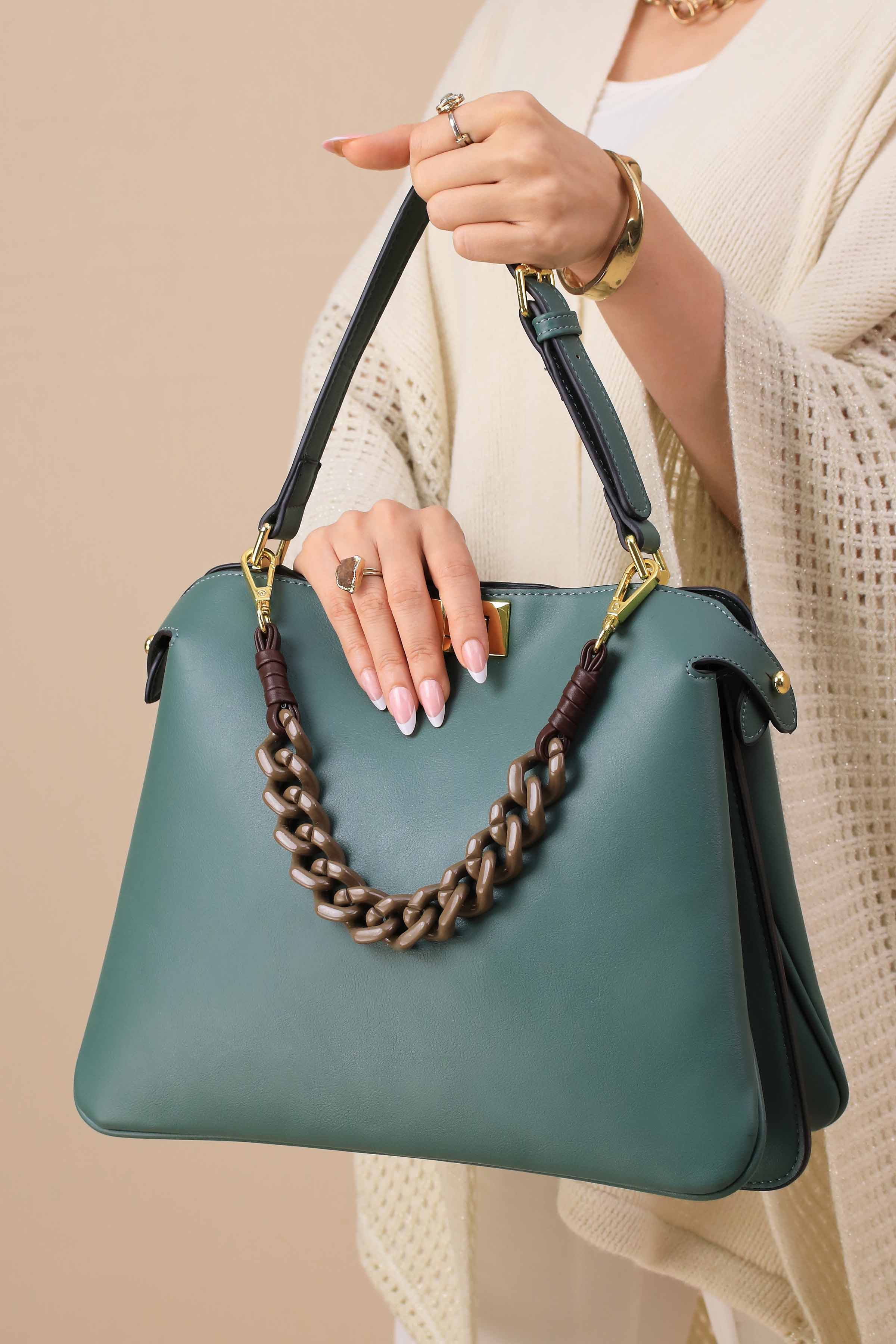 Green Shoulder Bag-445462104-for Women - Bag Winter Collection | Nishat | Shop Online