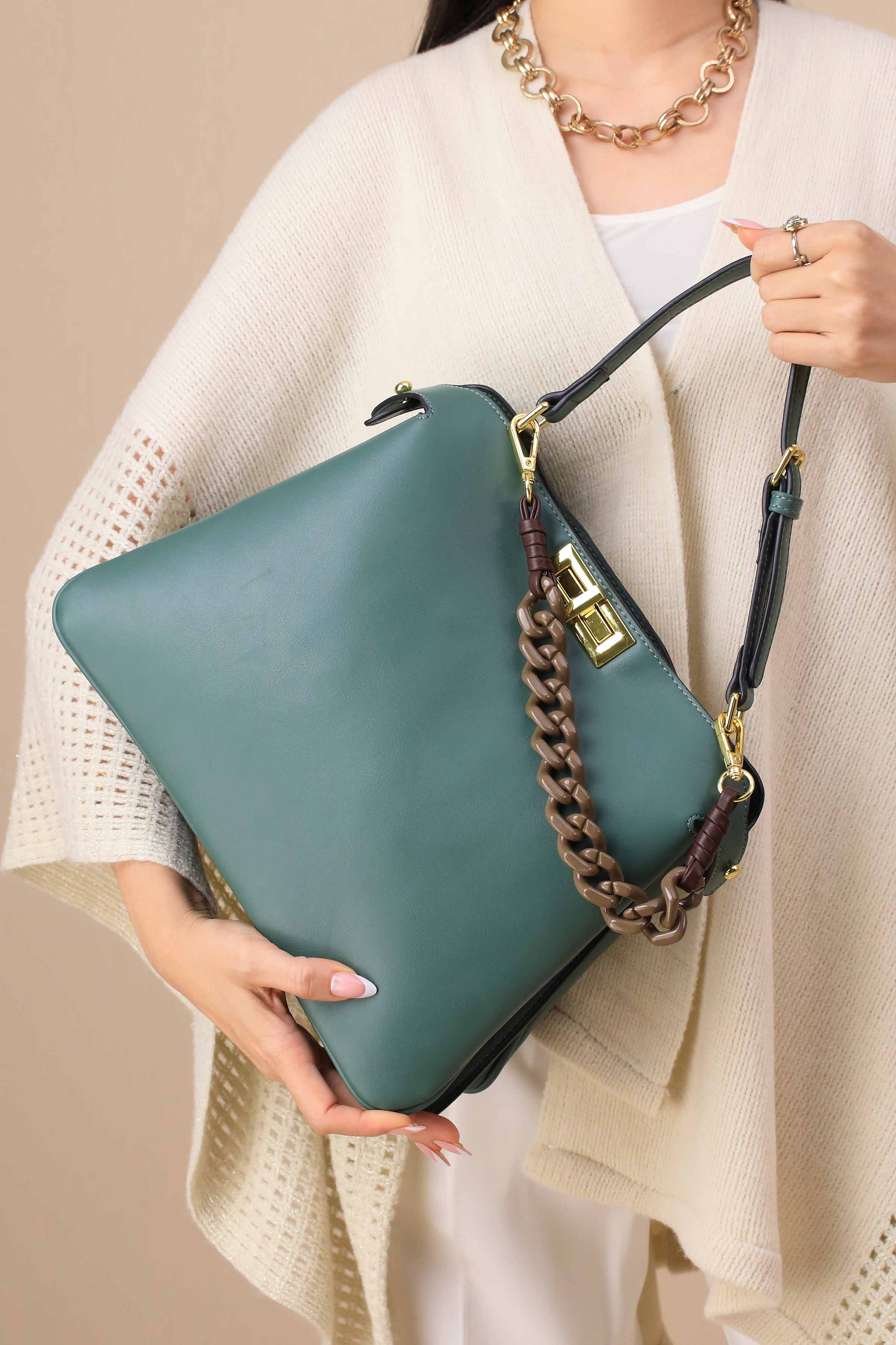 Green Shoulder Bag-445462104-for Women - Bag Winter Collection | Nishat | Shop Online