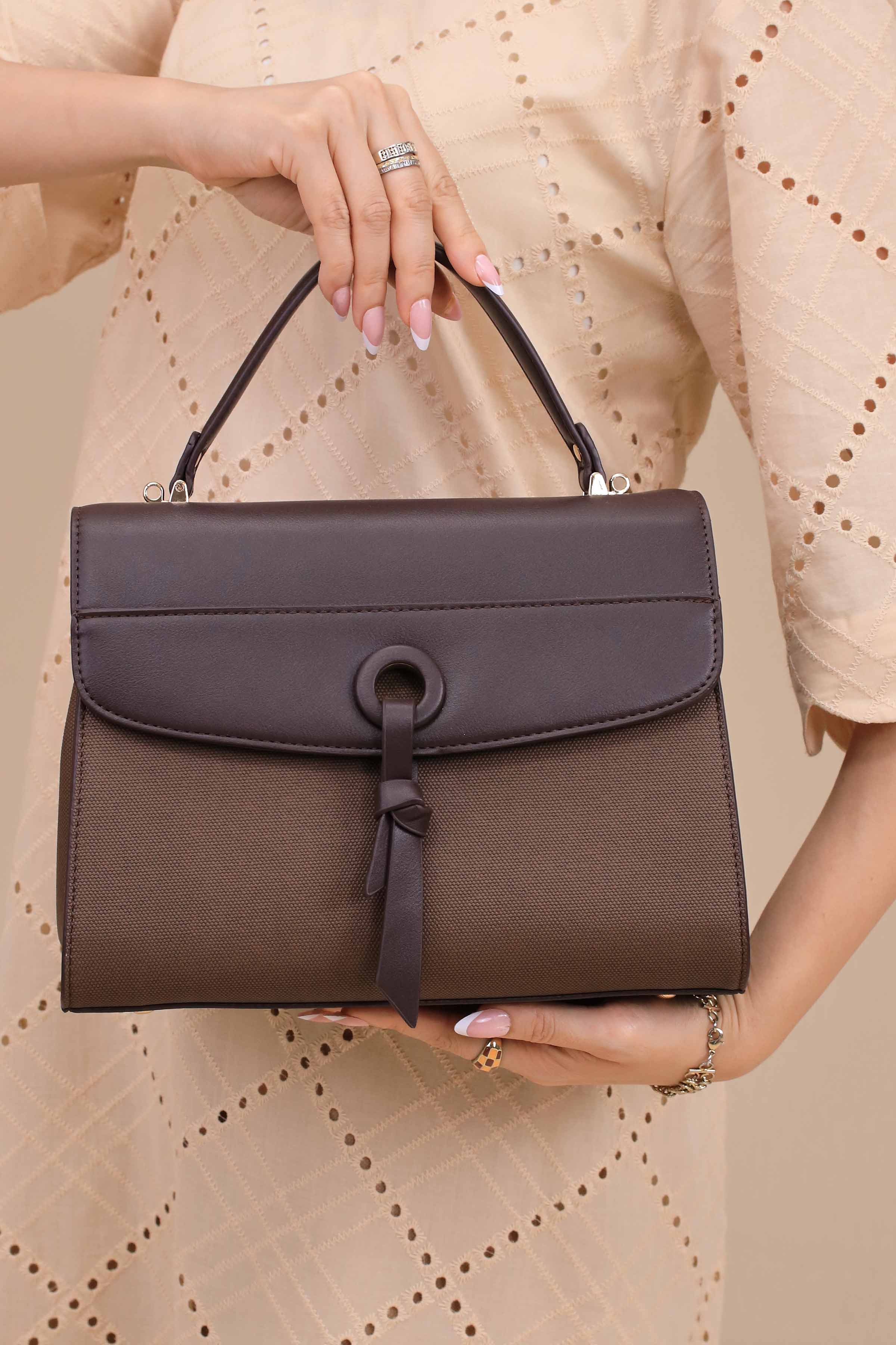 Coffee Shoulder Bag-445512117-for Women - Bag Winter Collection | Nishat | Shop Online