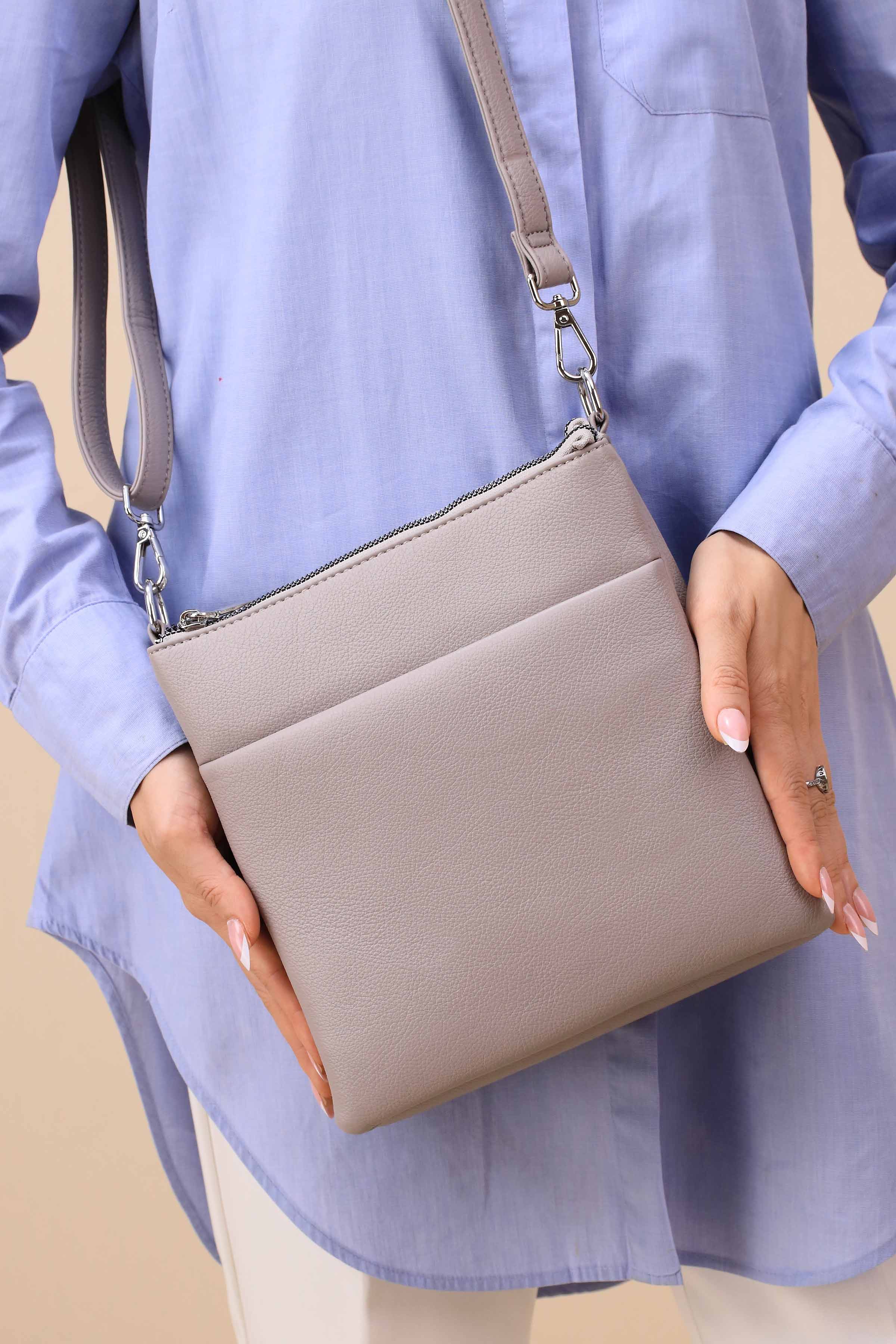Grey Shoulder Bag-445612111-for Women - Bag Winter Collection | Nishat | Shop Online