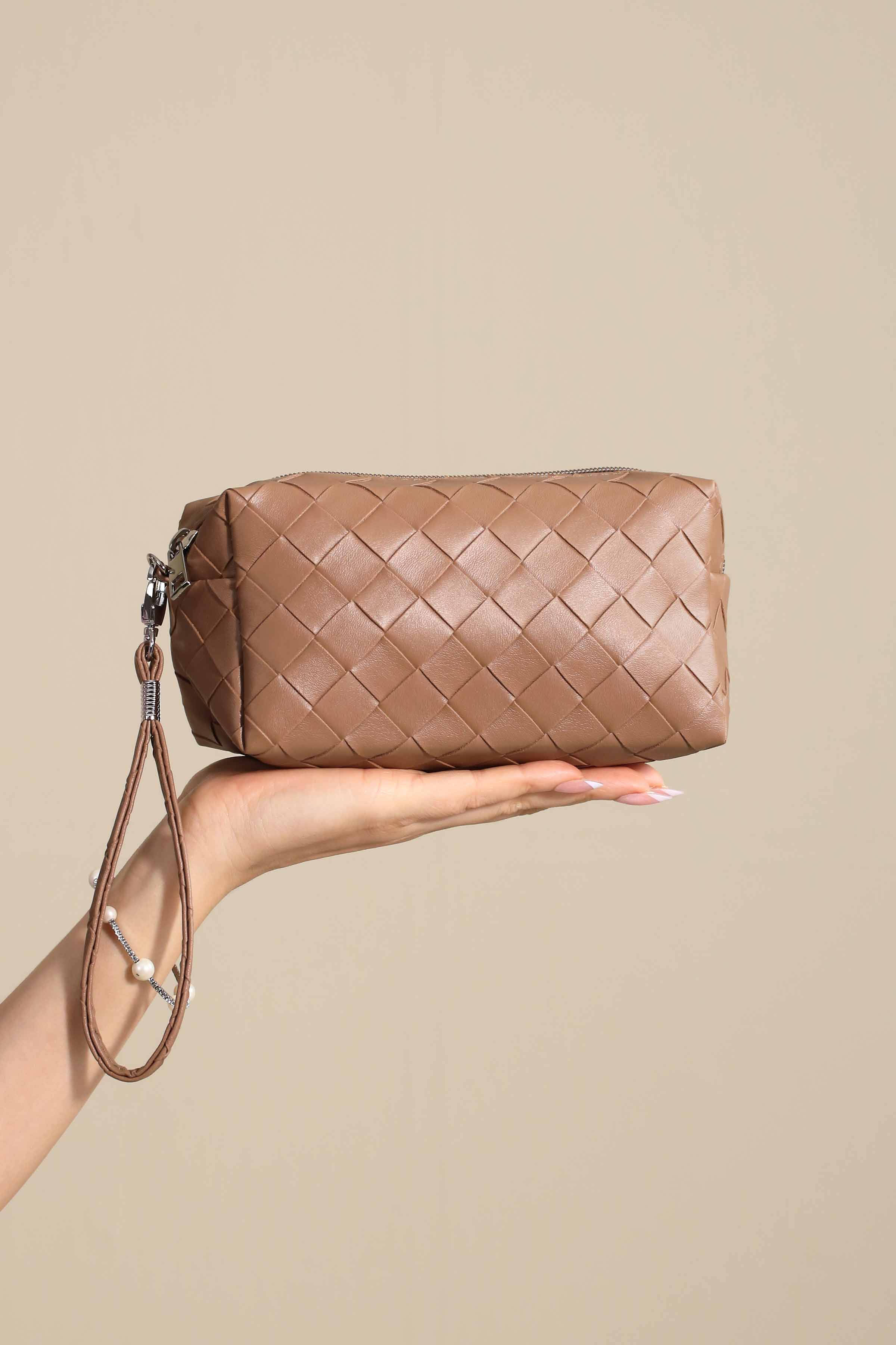 Light Coffee Vanity Bag-445952117 for Women - Bag Winter Collection | Nishat | Shop Online