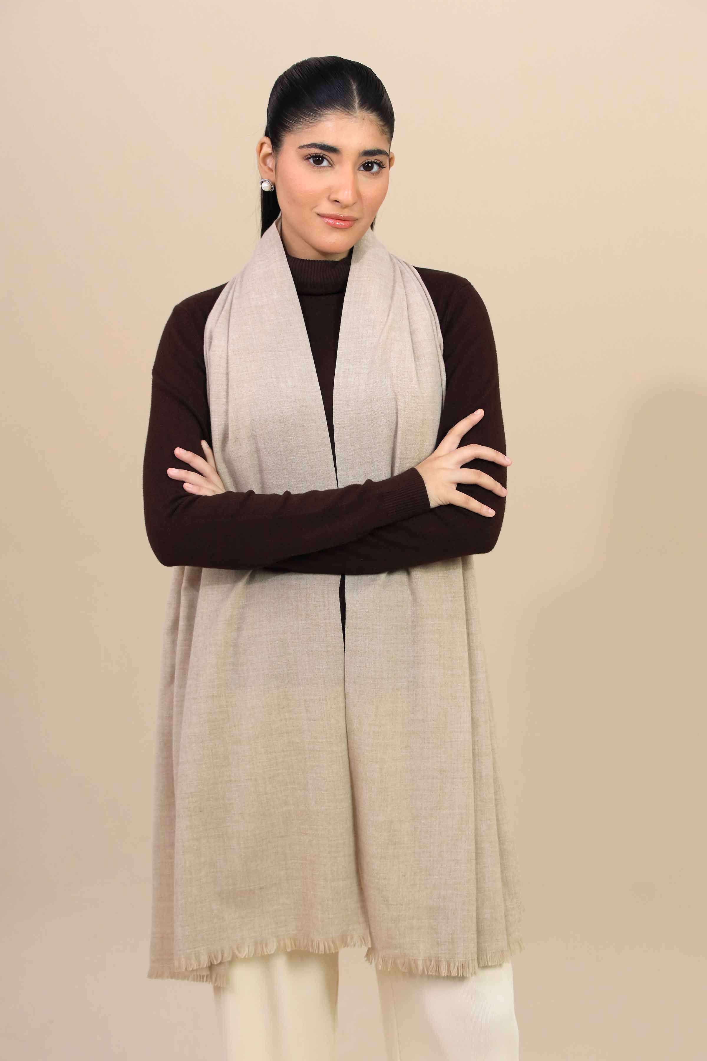 Khaki Women Shawl-446712130