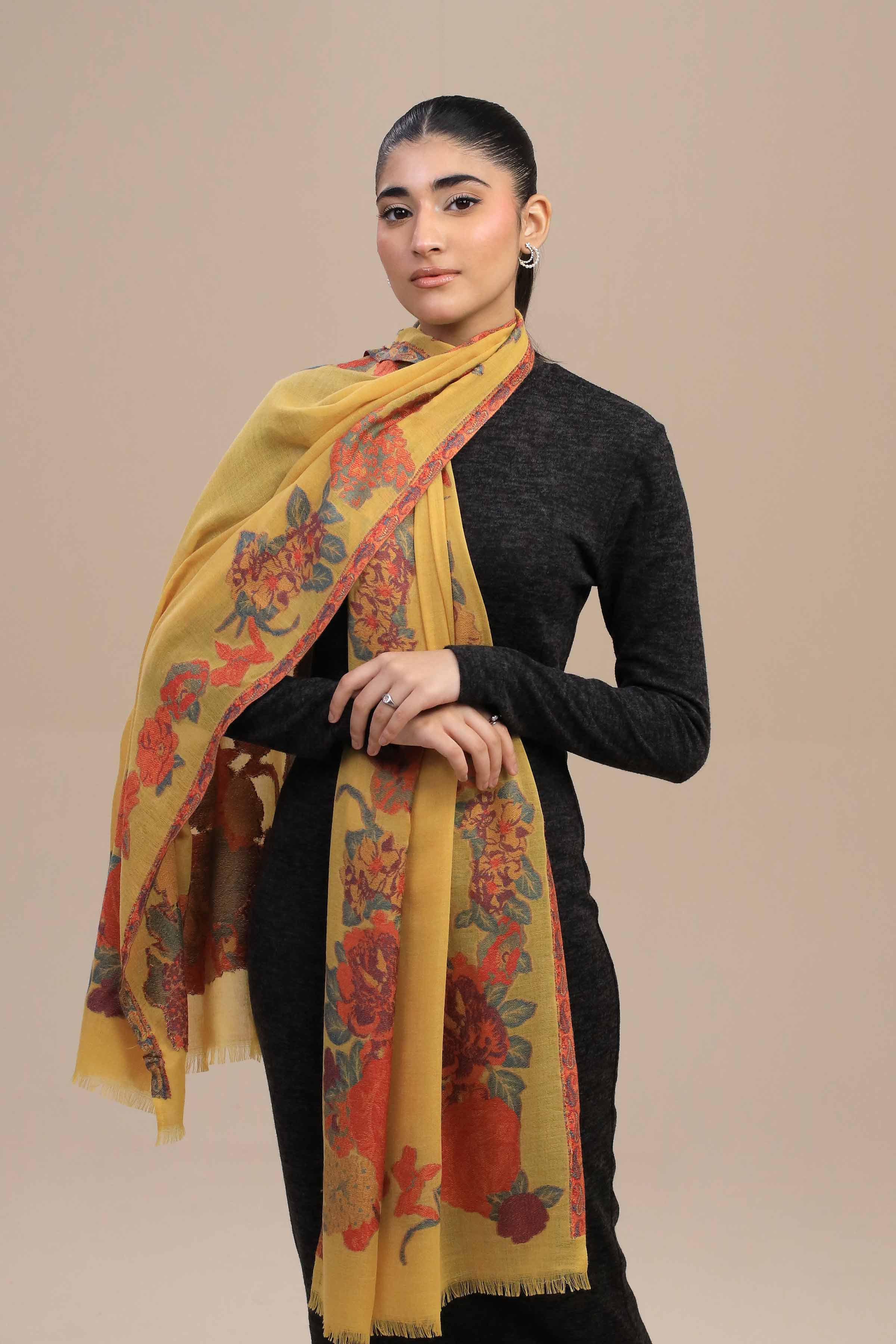 Yellow Women Shawl-446782102