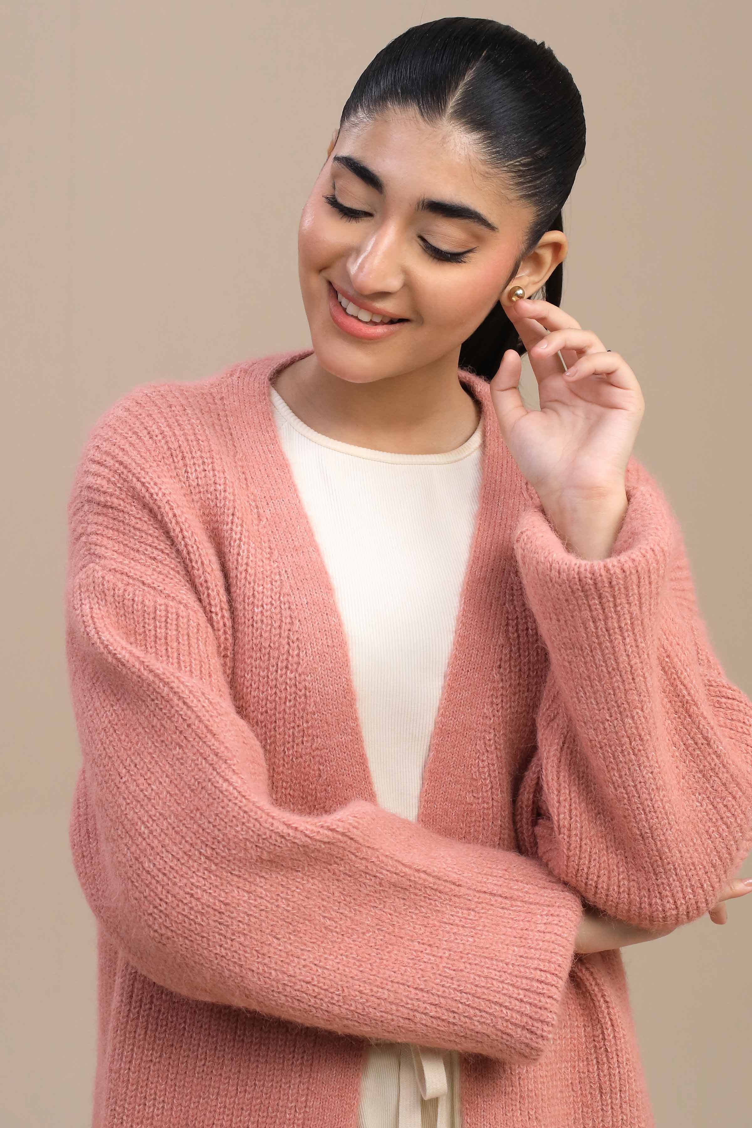 Pink Long Sweater-446960105 for Women – Long Sweaters Collection | Nishat | Shop Online