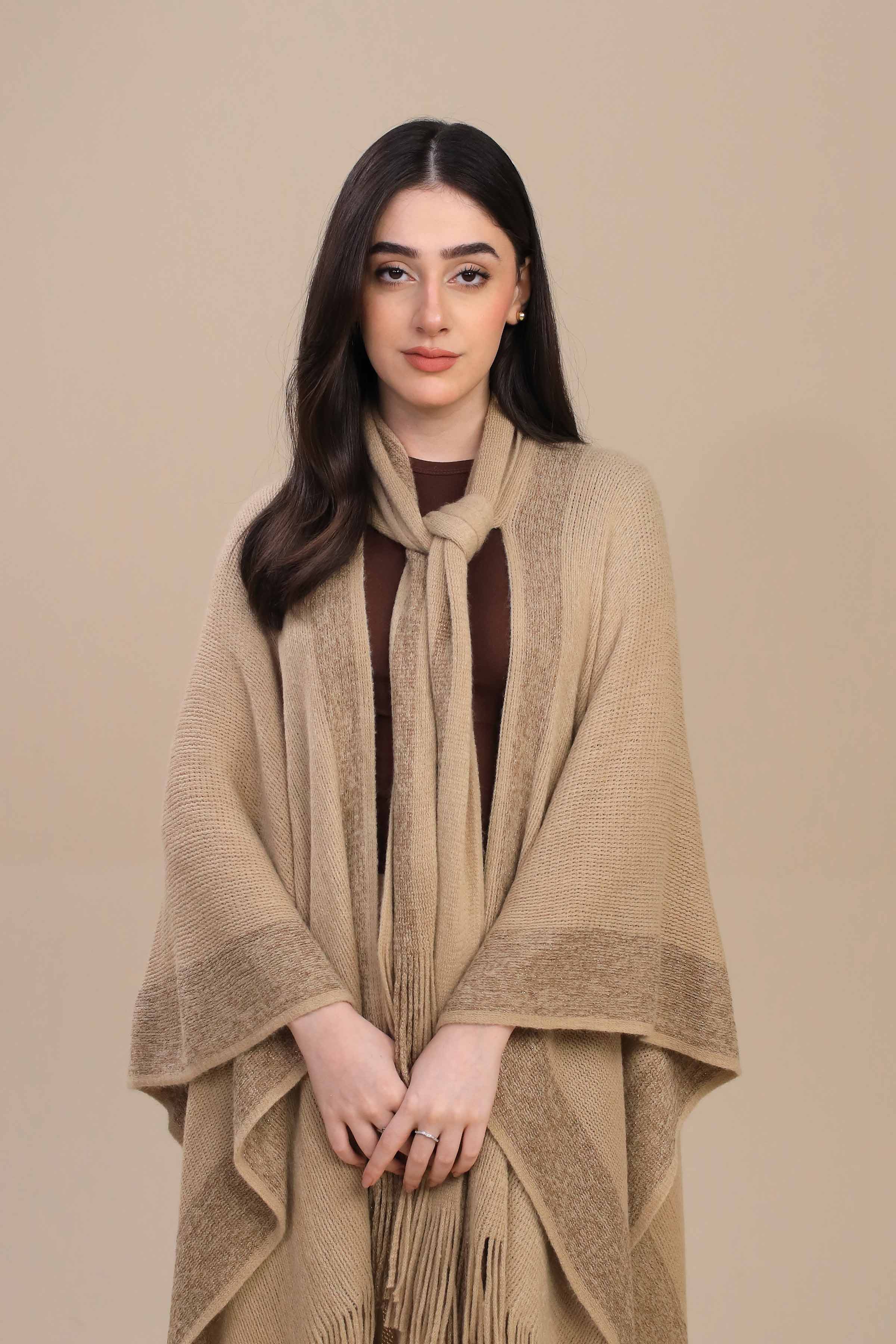 Khaki Cape Shawl-447232130 for Women – Women Shawl Collection | Nishat | Shop Online