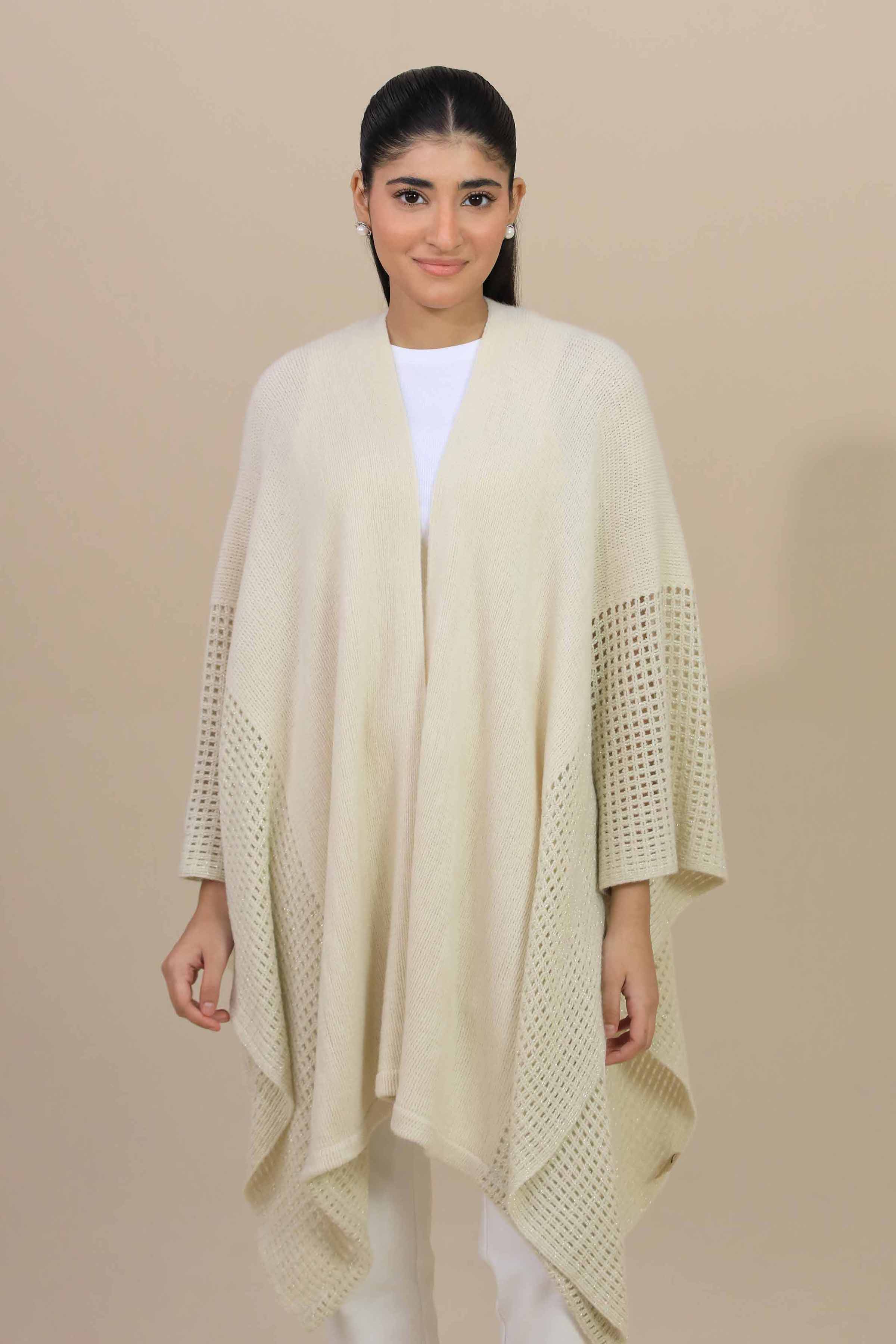 Off White Cape Shawl-447242107 for Women – Women Shawl Collection | Nishat | Shop Online