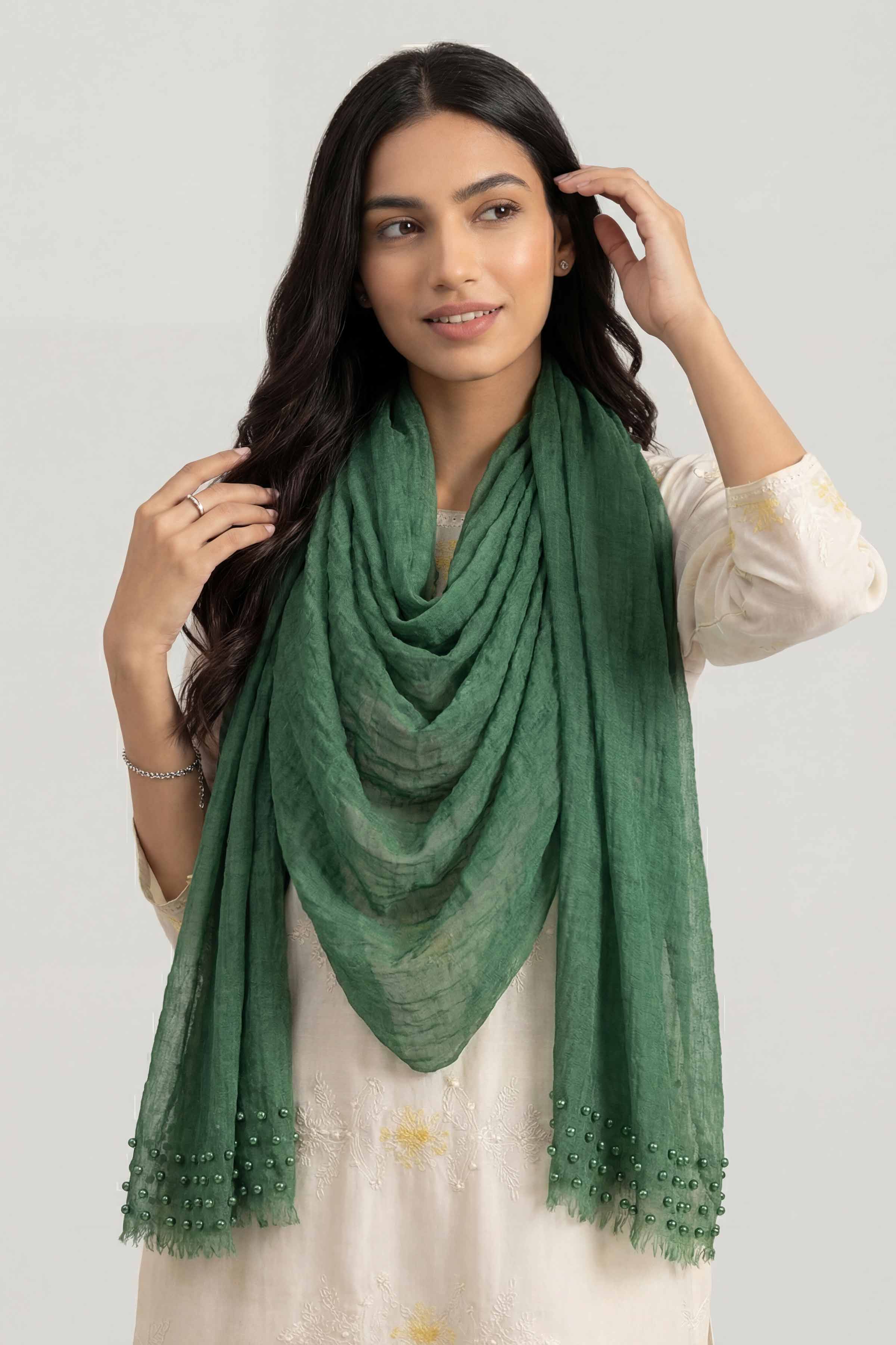 Green Women Scarf-447362104