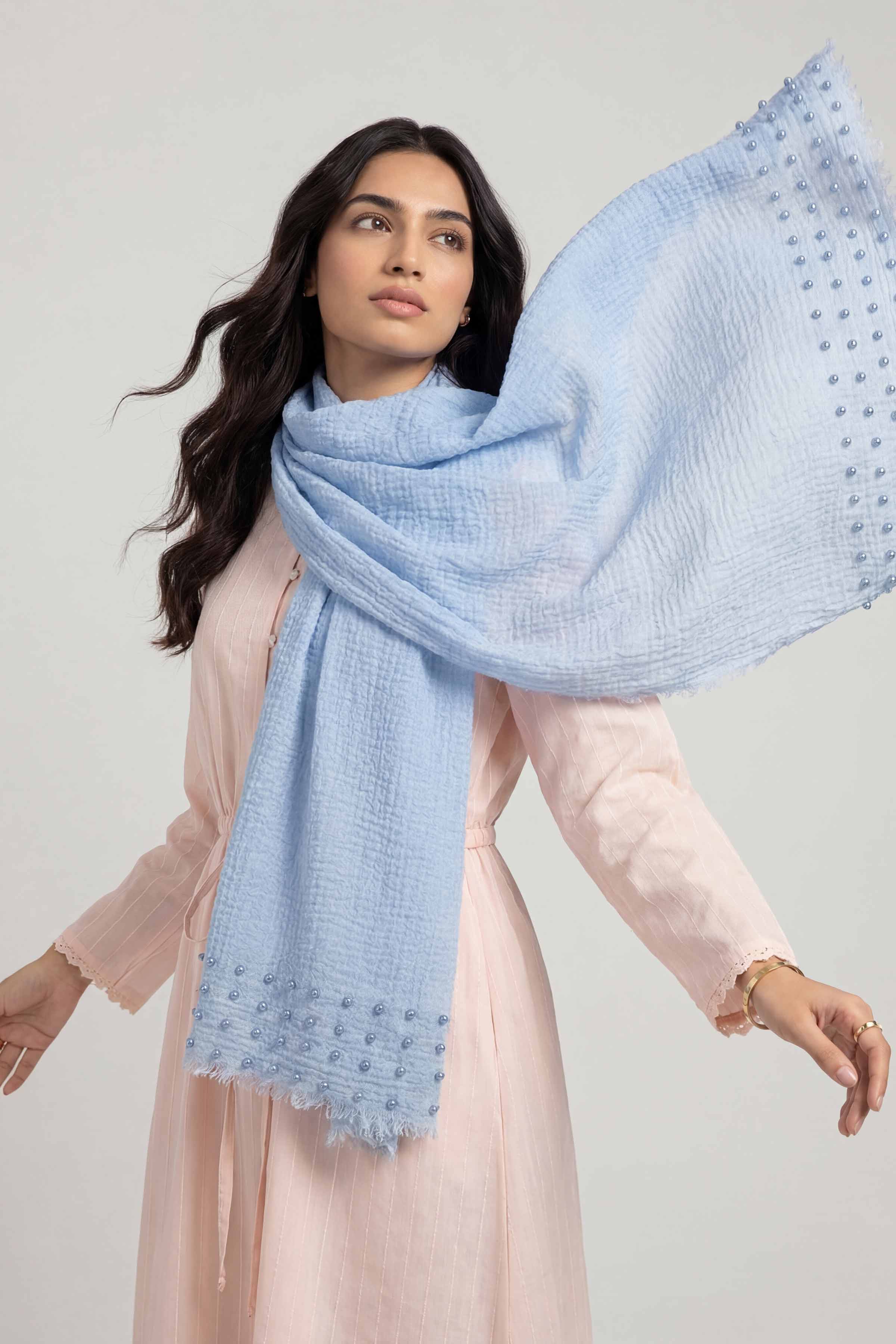 Blue Women Scarf-447372108
