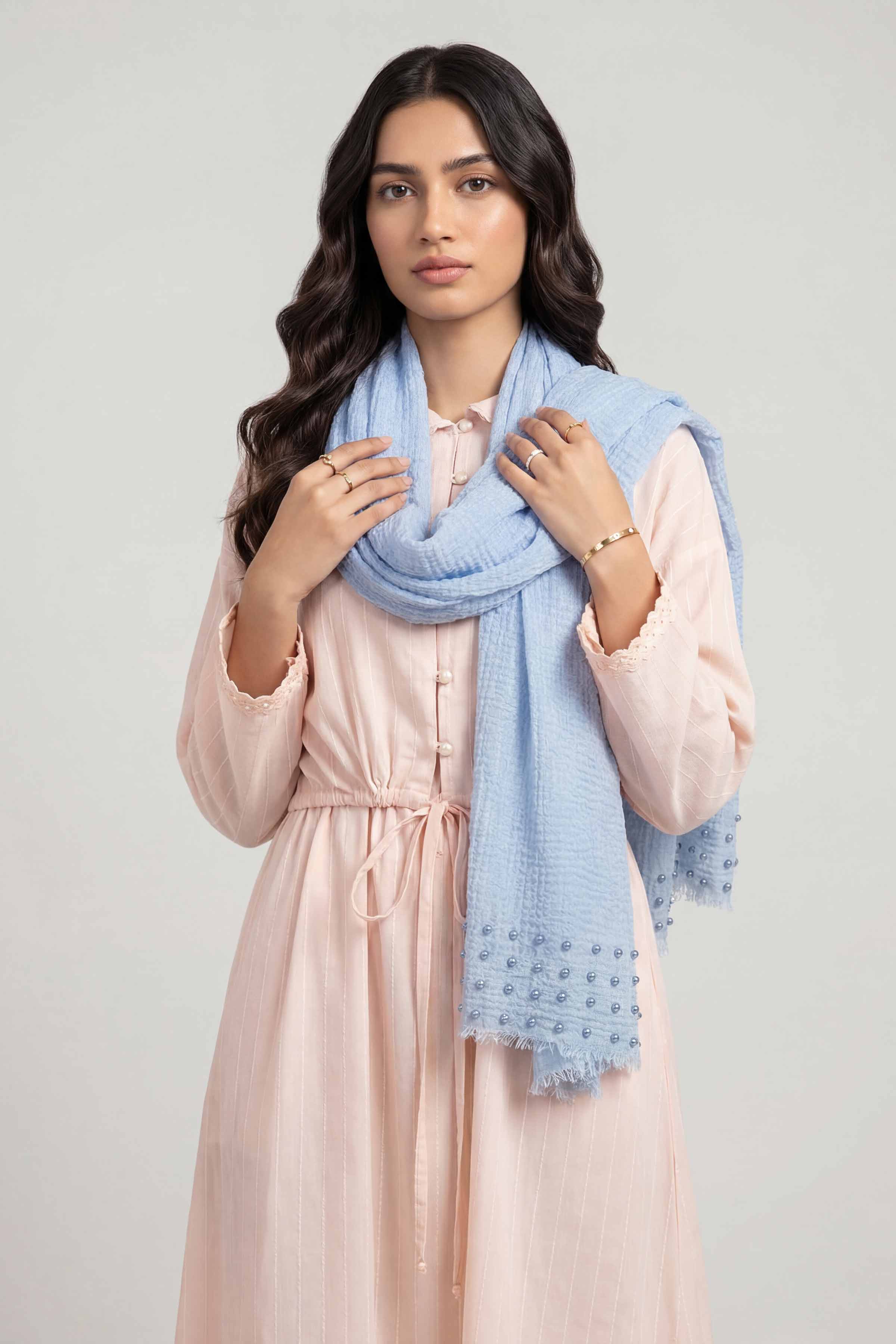 Blue Women Scarf-447372108