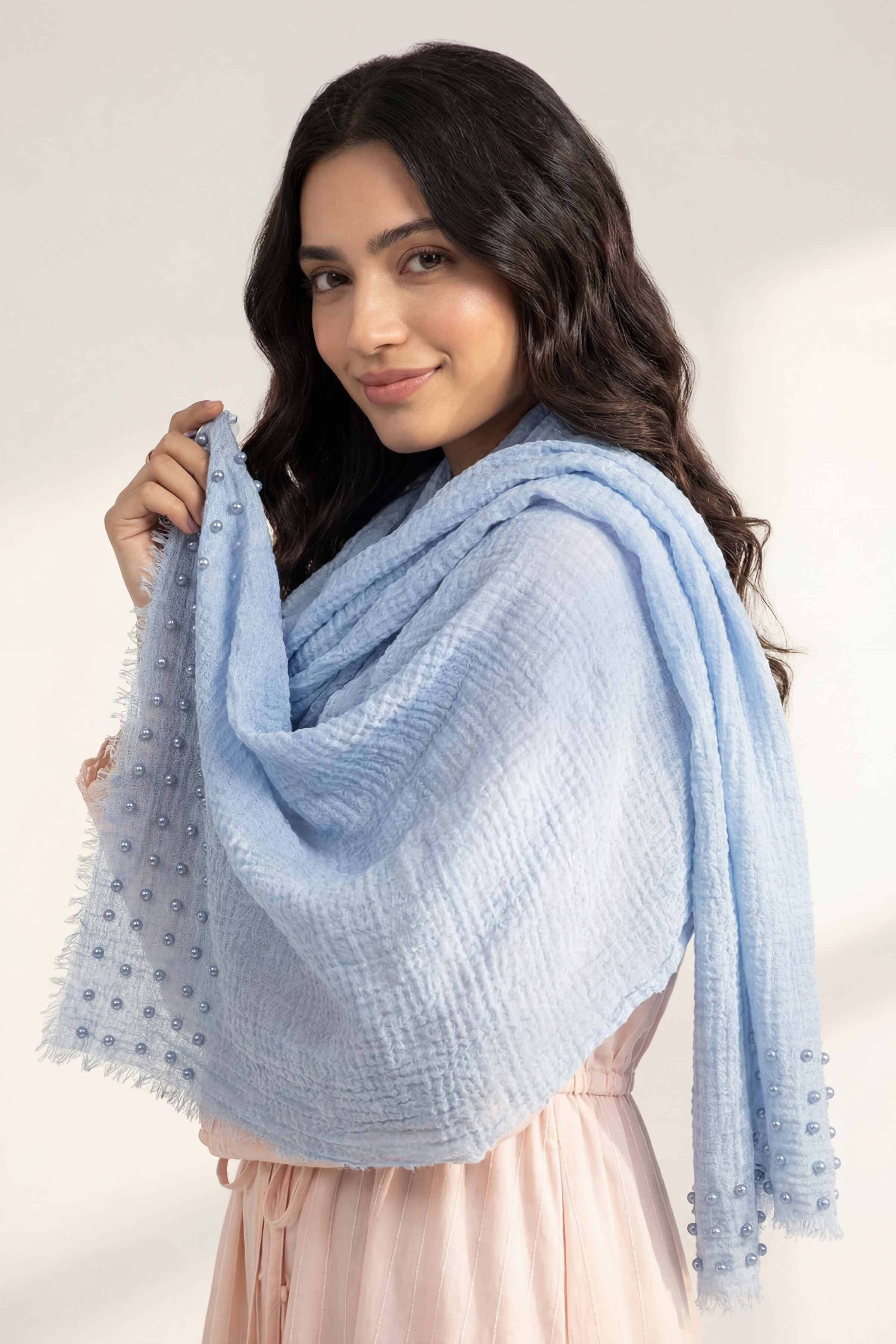 Blue Women Scarf-447372108
